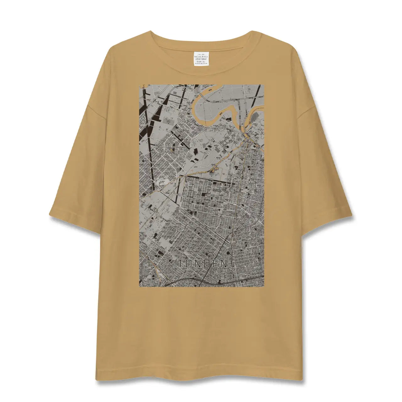 【屯田(北海道)】地図柄ビッグシルエットTシャツ