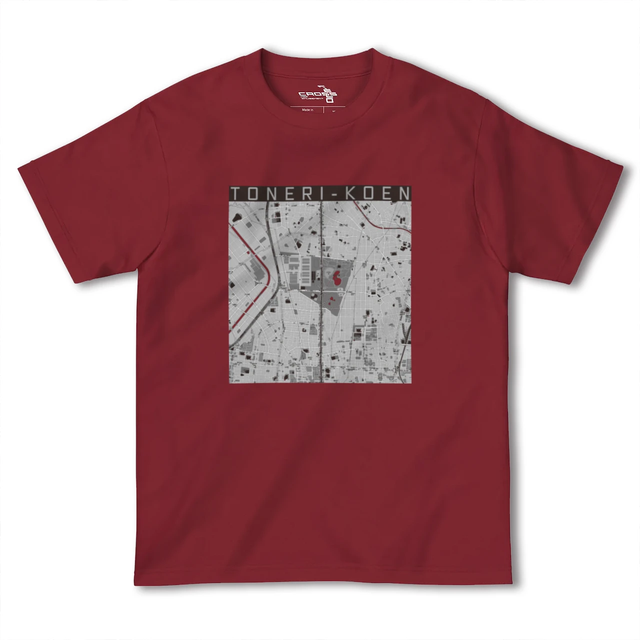 【舎人公園(東京都)】地図柄ヘビーウェイトTシャツ