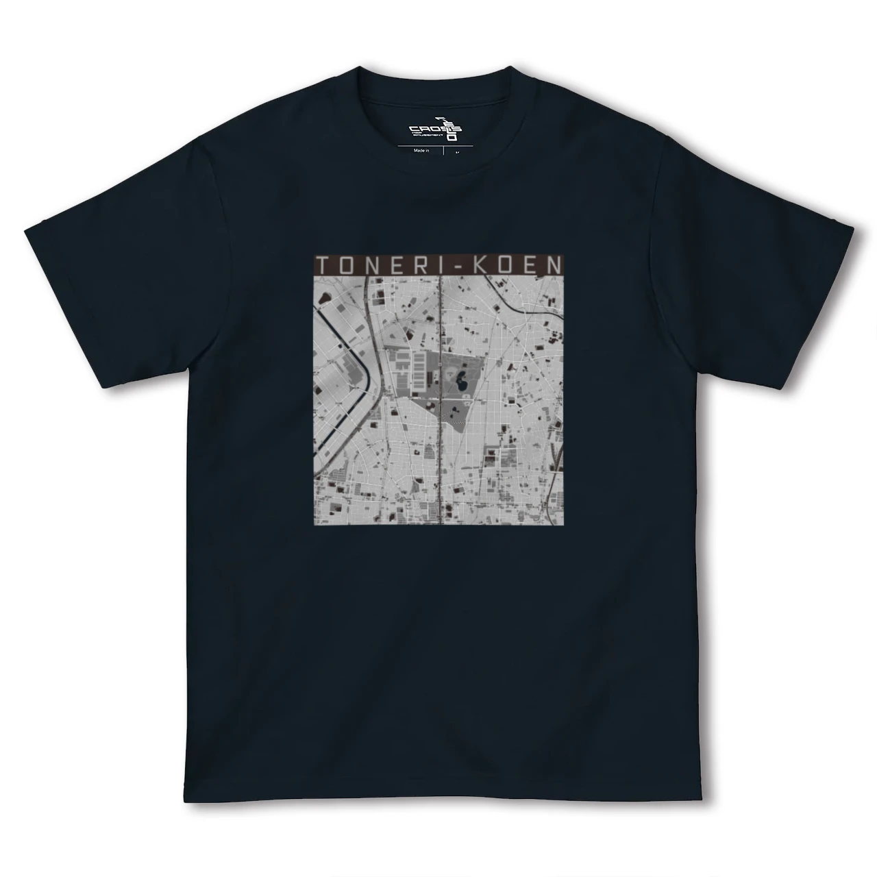 【舎人公園(東京都)】地図柄ヘビーウェイトTシャツ