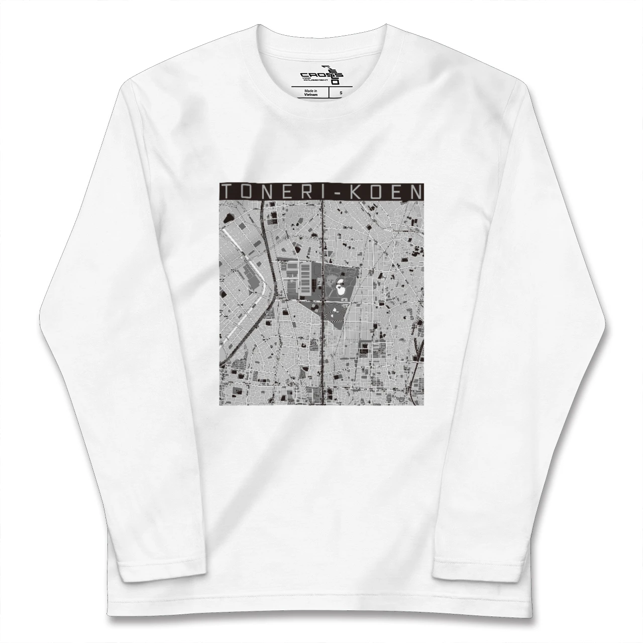 【舎人公園(東京都)】地図柄ロングスリーブTシャツ