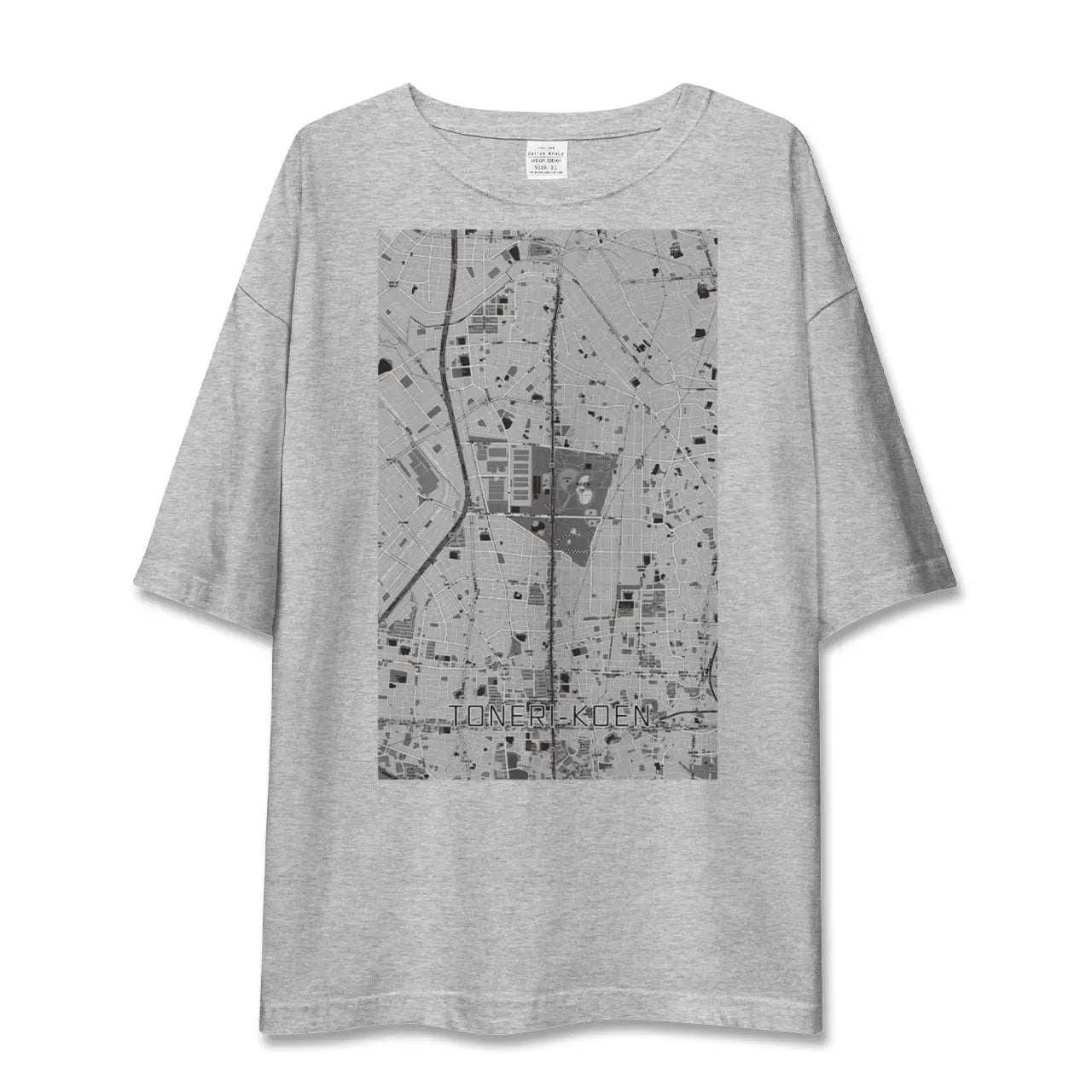 【舎人公園(東京都)】地図柄ビッグシルエットTシャツ
