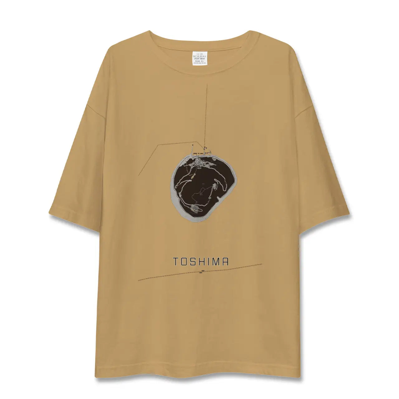 【利島(東京都)】地図柄ビッグシルエットTシャツ