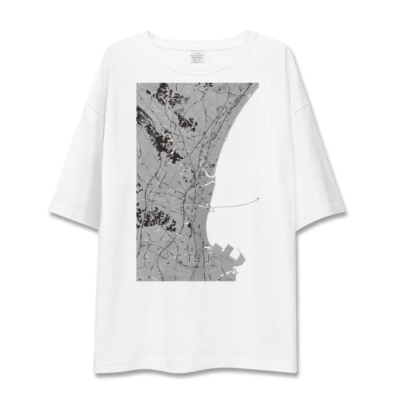 【津(三重県)】地図柄ビッグシルエットTシャツ