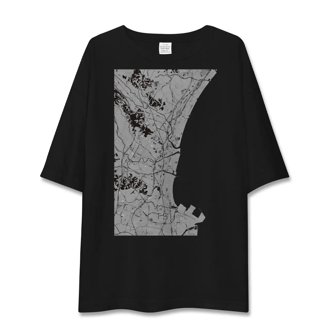 【津(三重県)】地図柄ビッグシルエットTシャツ