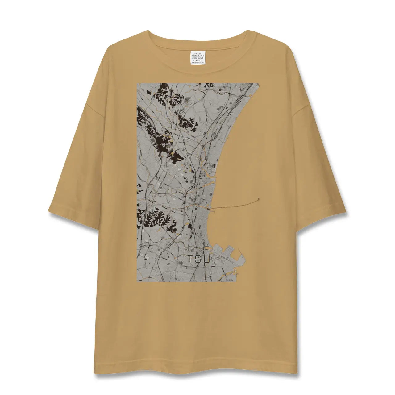 【津(三重県)】地図柄ビッグシルエットTシャツ