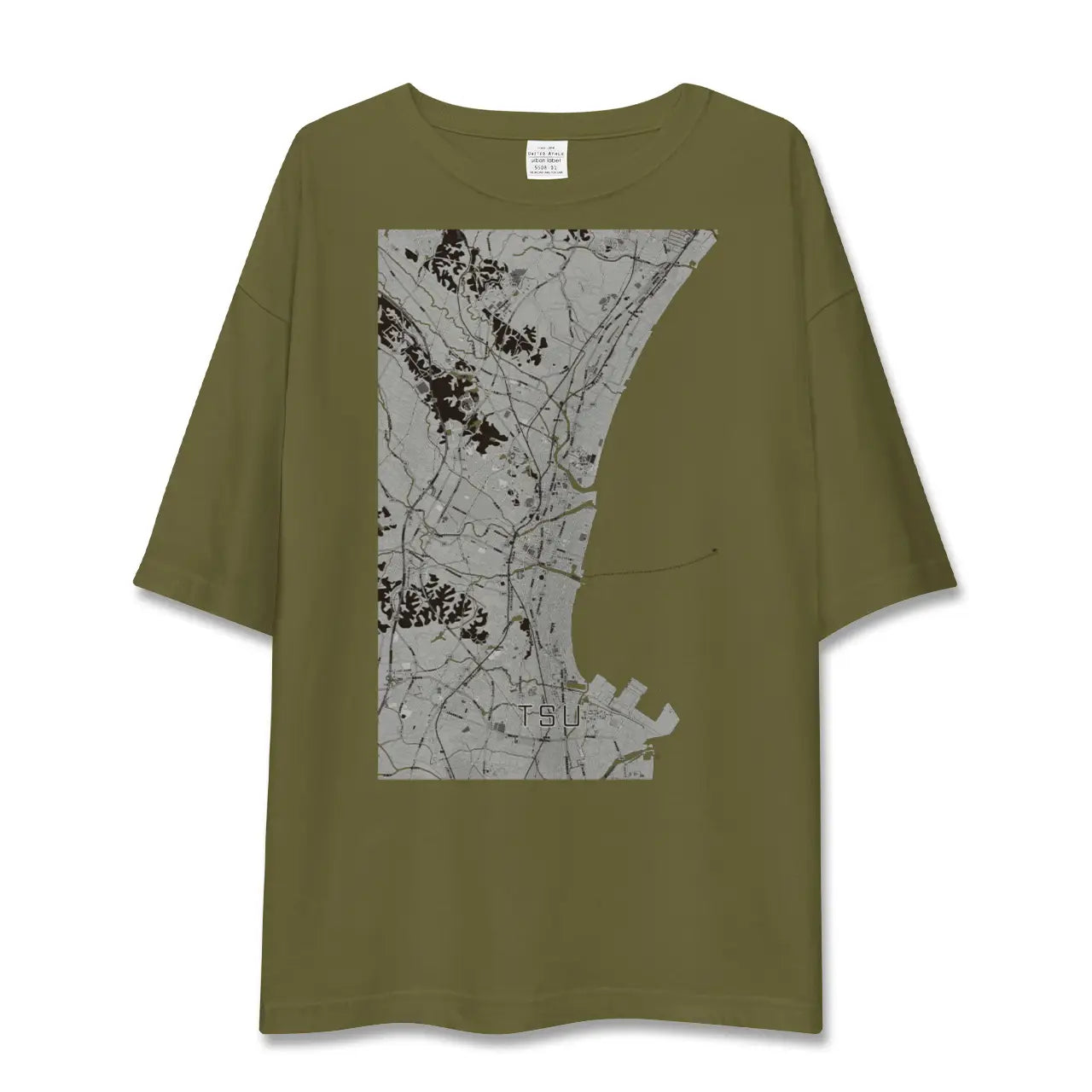 【津(三重県)】地図柄ビッグシルエットTシャツ