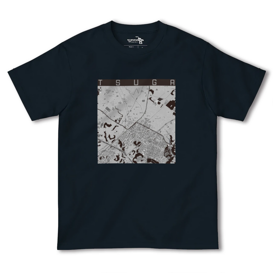 【都賀(千葉県)】地図柄ヘビーウェイトTシャツ