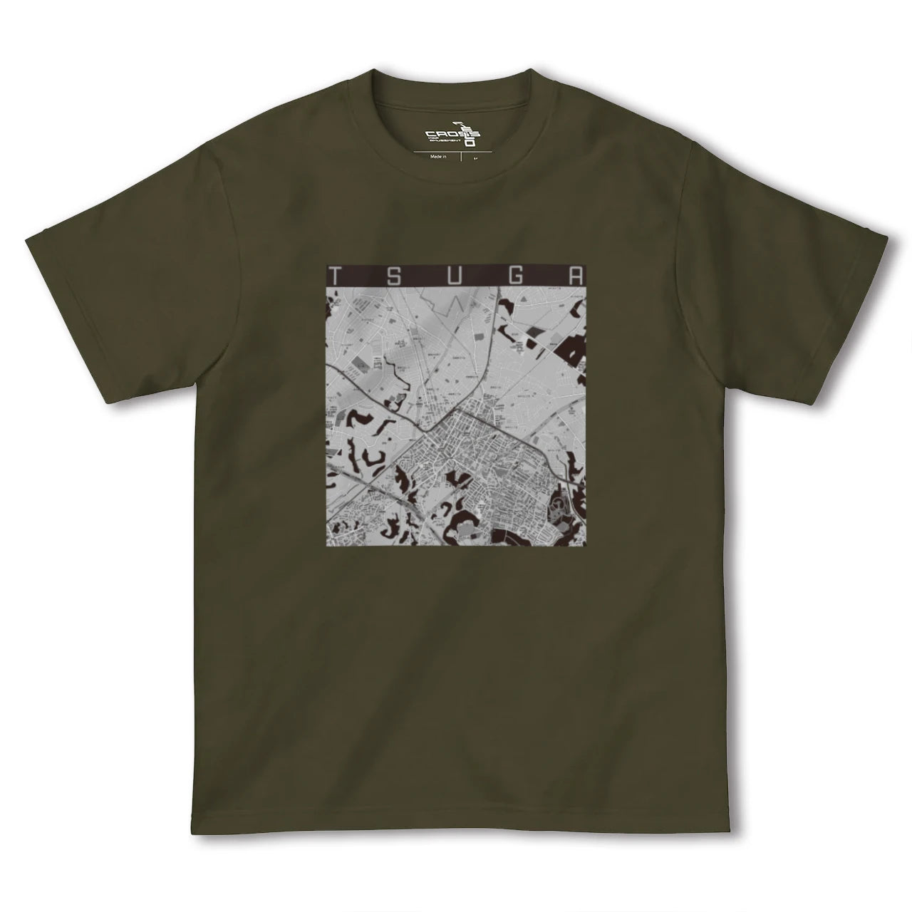 【都賀(千葉県)】地図柄ヘビーウェイトTシャツ