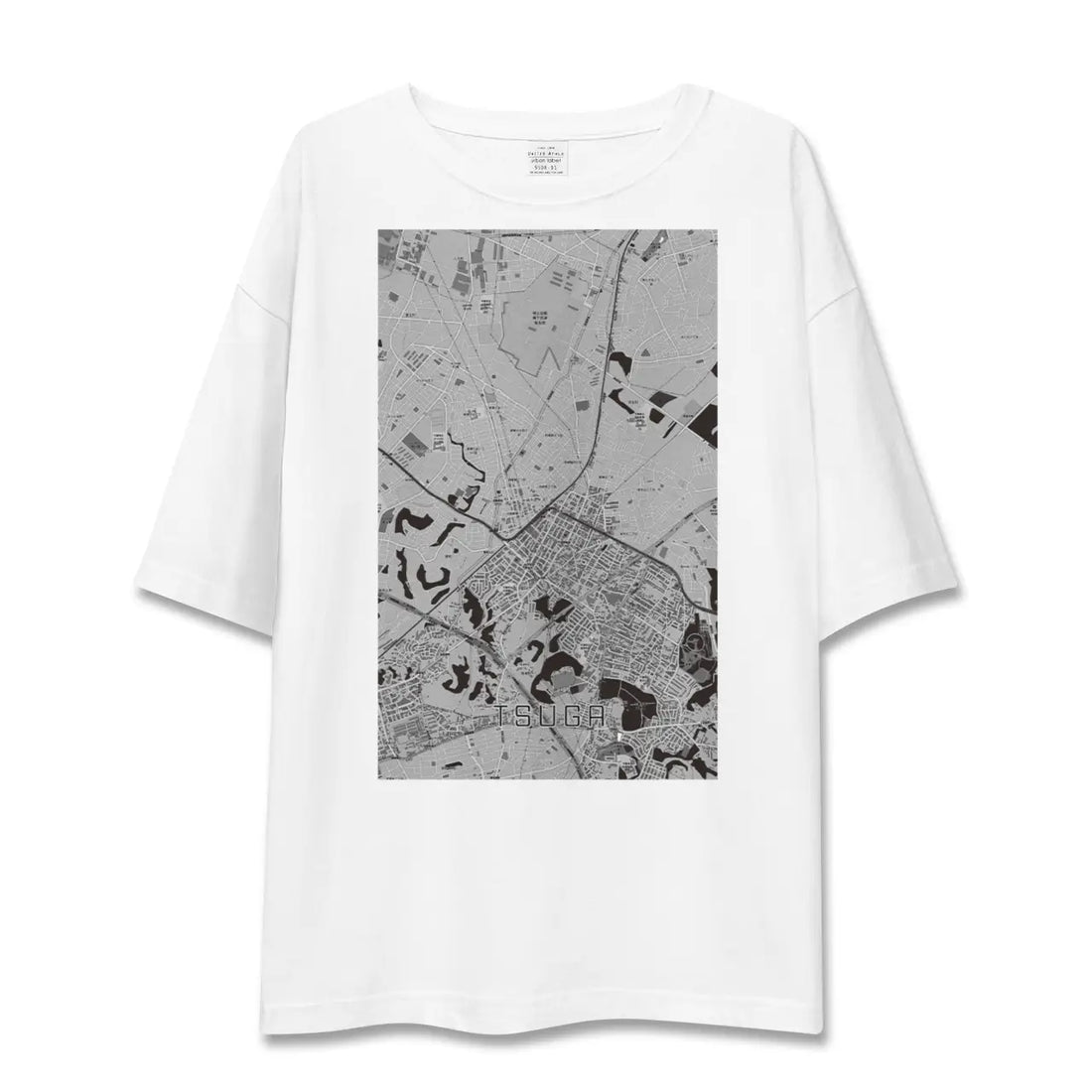 【都賀(千葉県)】地図柄ビッグシルエットTシャツ