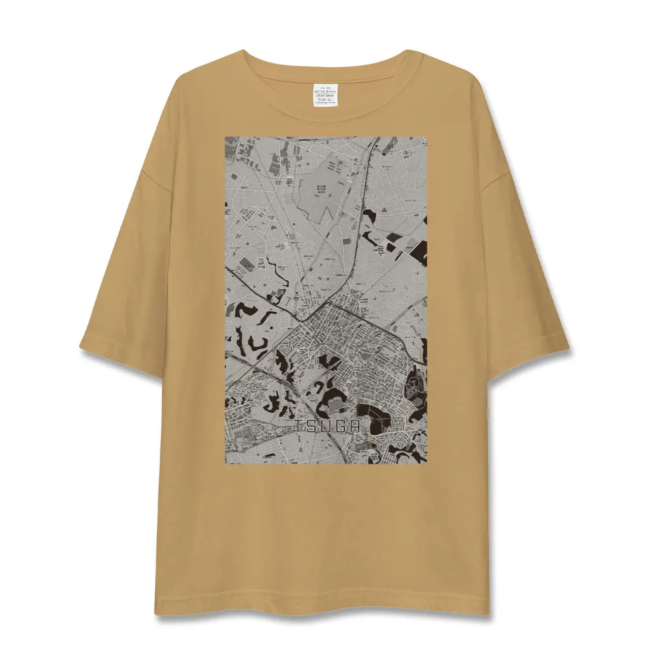 【都賀(千葉県)】地図柄ビッグシルエットTシャツ