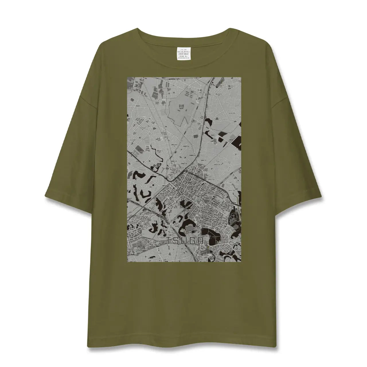 【都賀(千葉県)】地図柄ビッグシルエットTシャツ