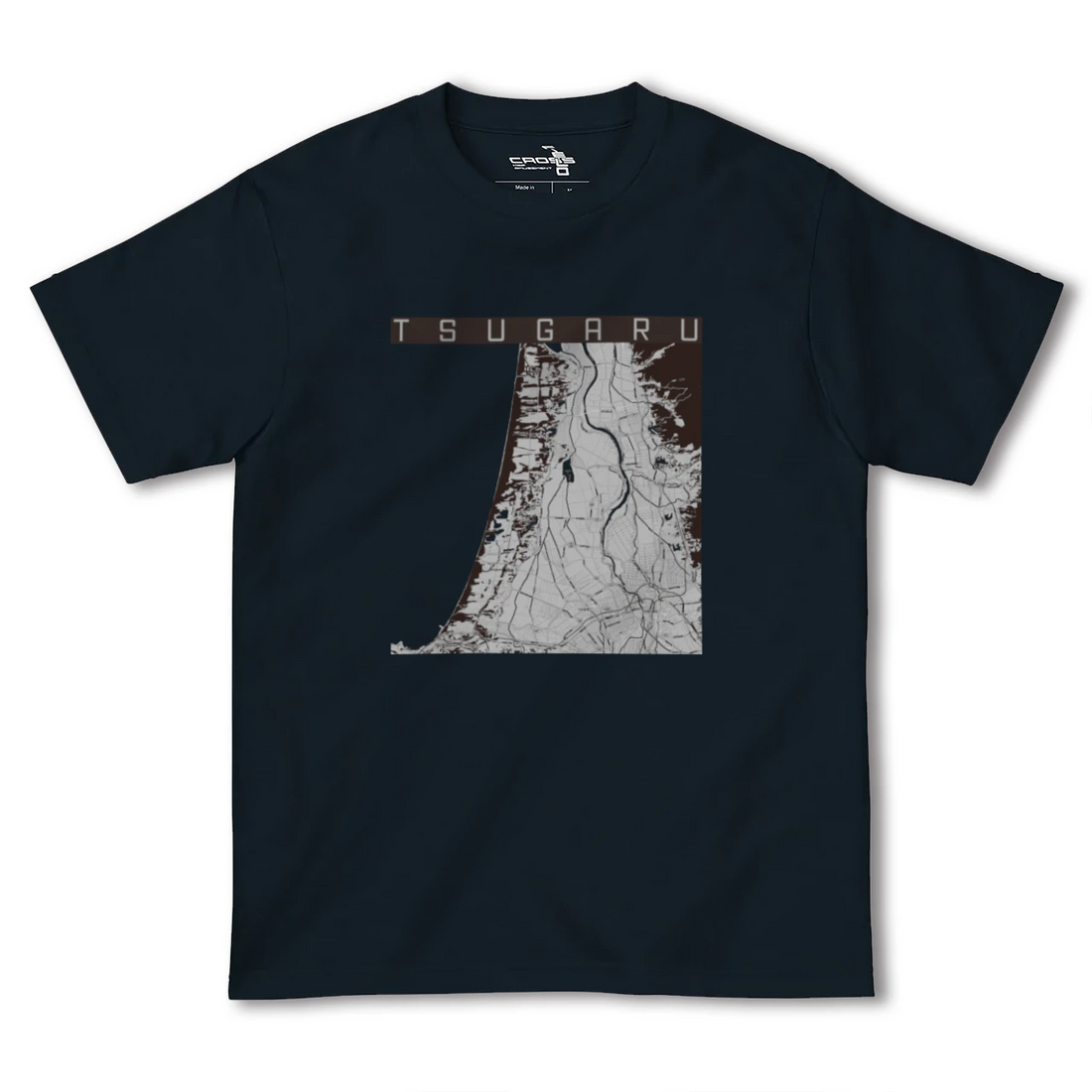 【つがる(青森県)】地図柄ヘビーウェイトTシャツ