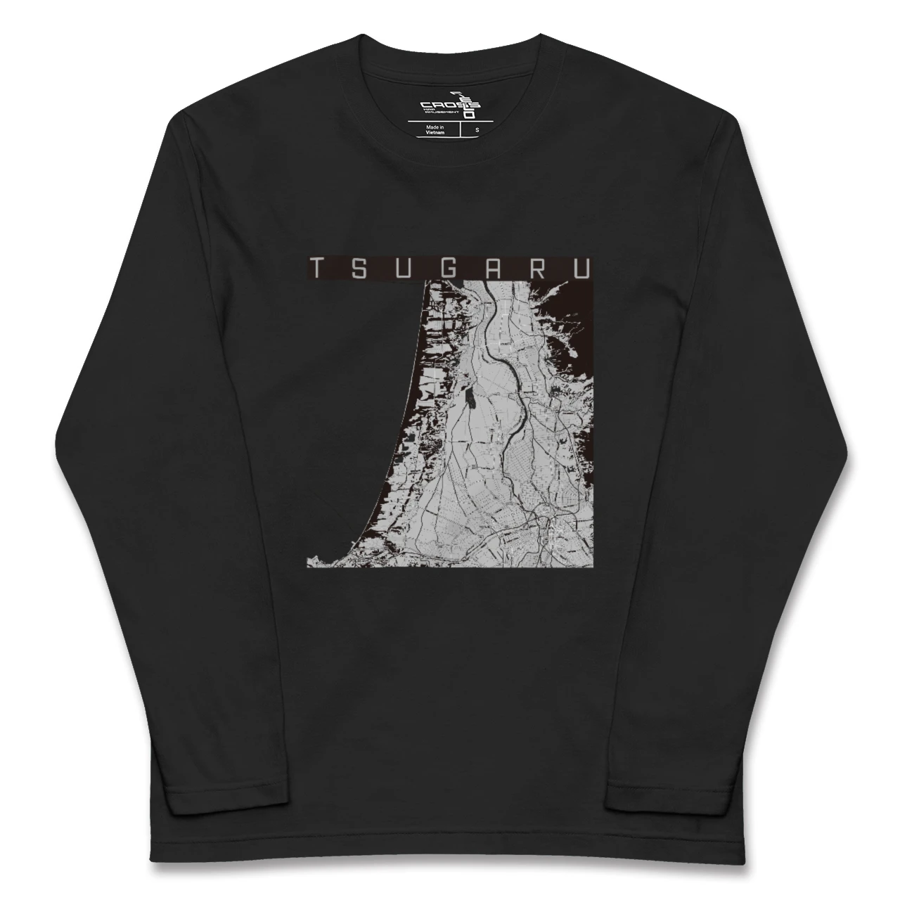 【つがる(青森県)】地図柄ロングスリーブTシャツ