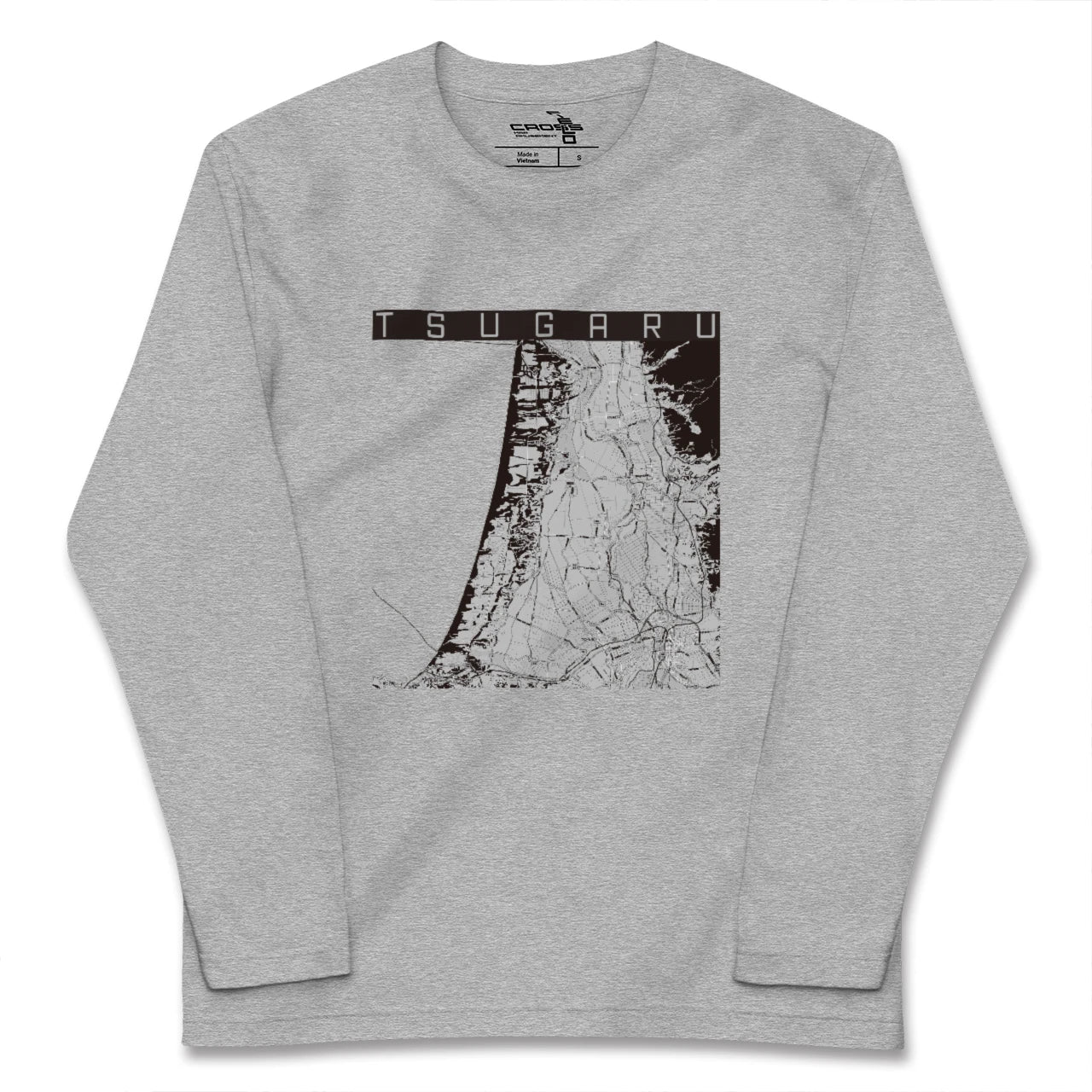 【つがる(青森県)】地図柄ロングスリーブTシャツ