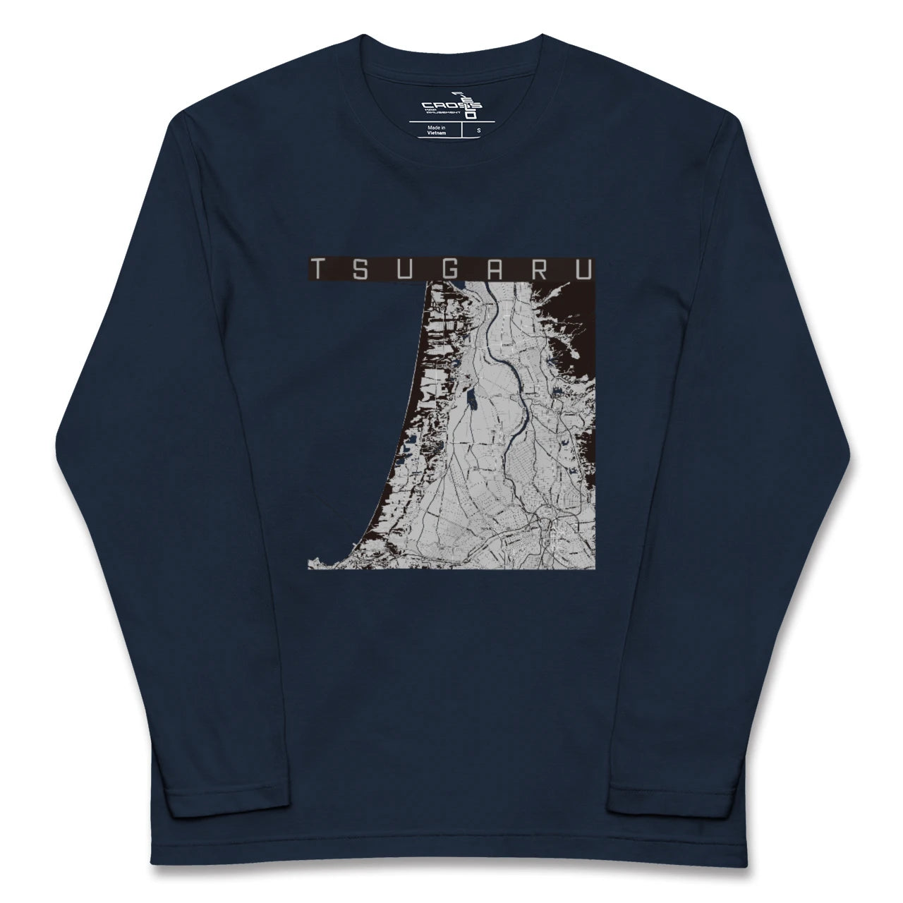 【つがる(青森県)】地図柄ロングスリーブTシャツ
