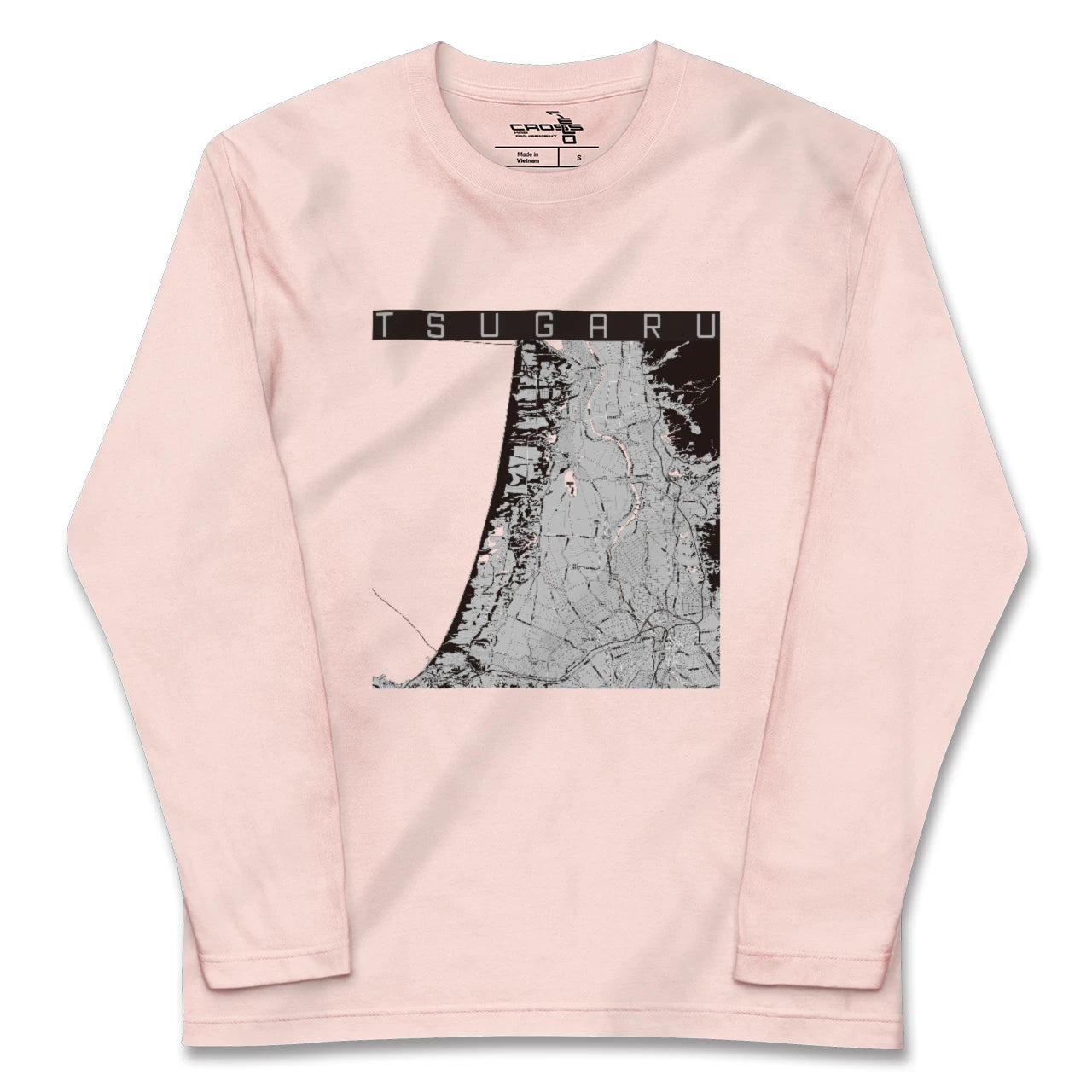 【つがる(青森県)】地図柄ロングスリーブTシャツ