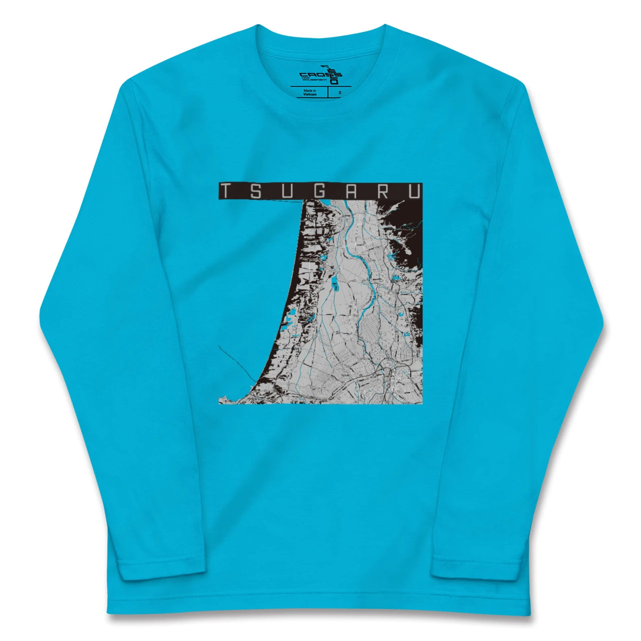 【つがる(青森県)】地図柄ロングスリーブTシャツ