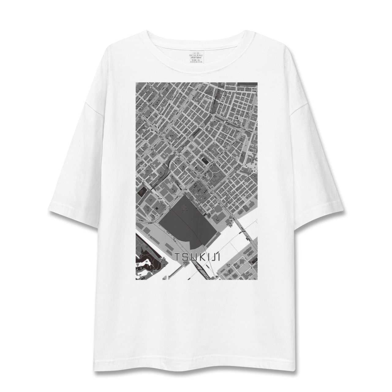 【築地(東京都)】地図柄ビッグシルエットTシャツ