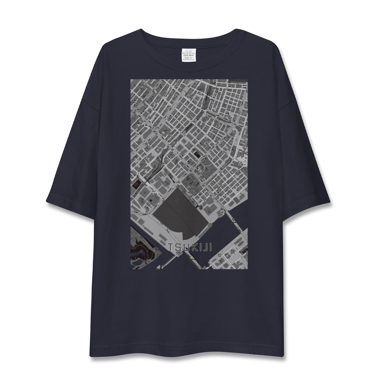 【築地(東京都)】地図柄ビッグシルエットTシャツ