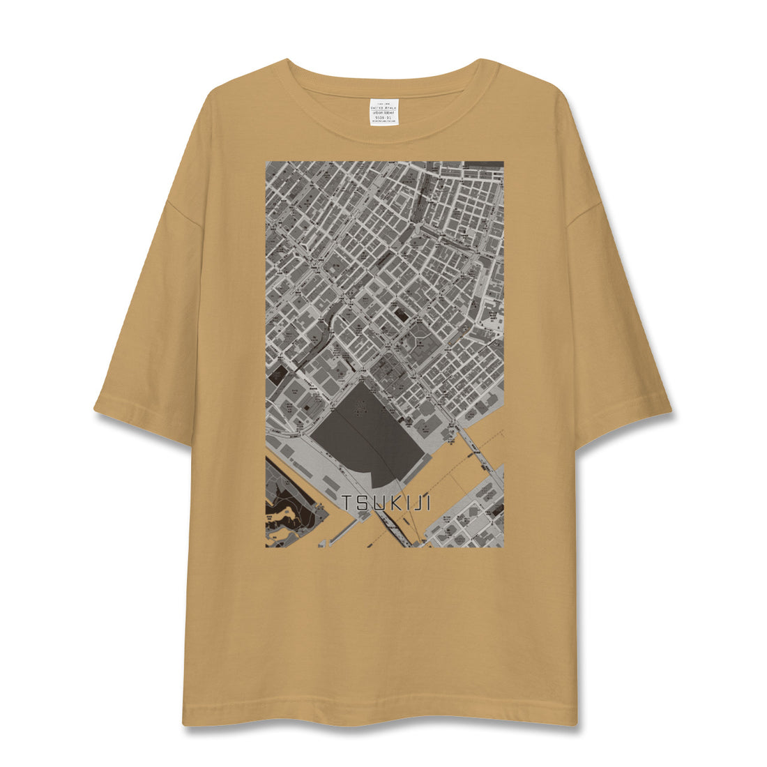 【築地(東京都)】地図柄ビッグシルエットTシャツ