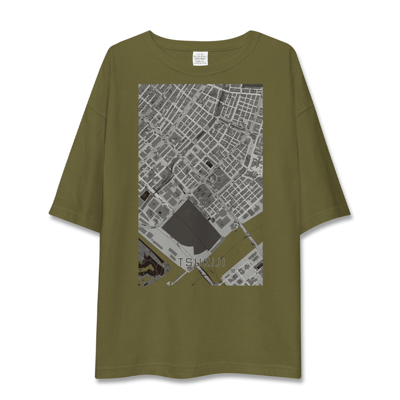 【築地(東京都)】地図柄ビッグシルエットTシャツ