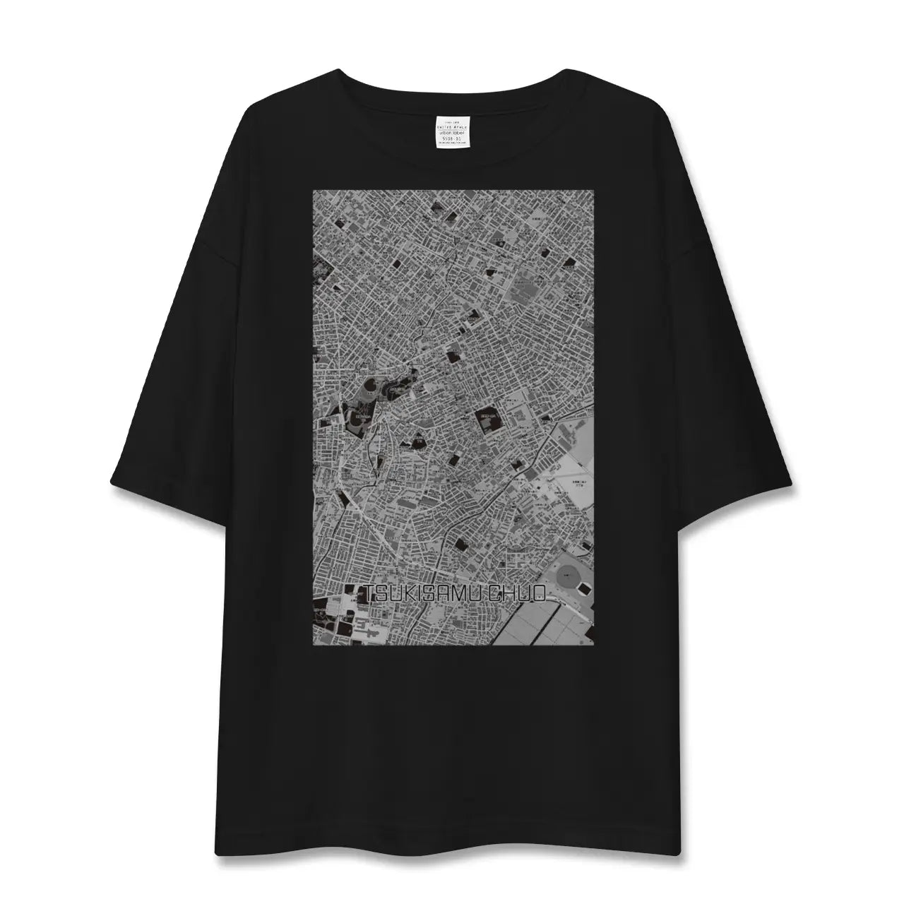 【月寒中央(北海道)】地図柄ビッグシルエットTシャツ