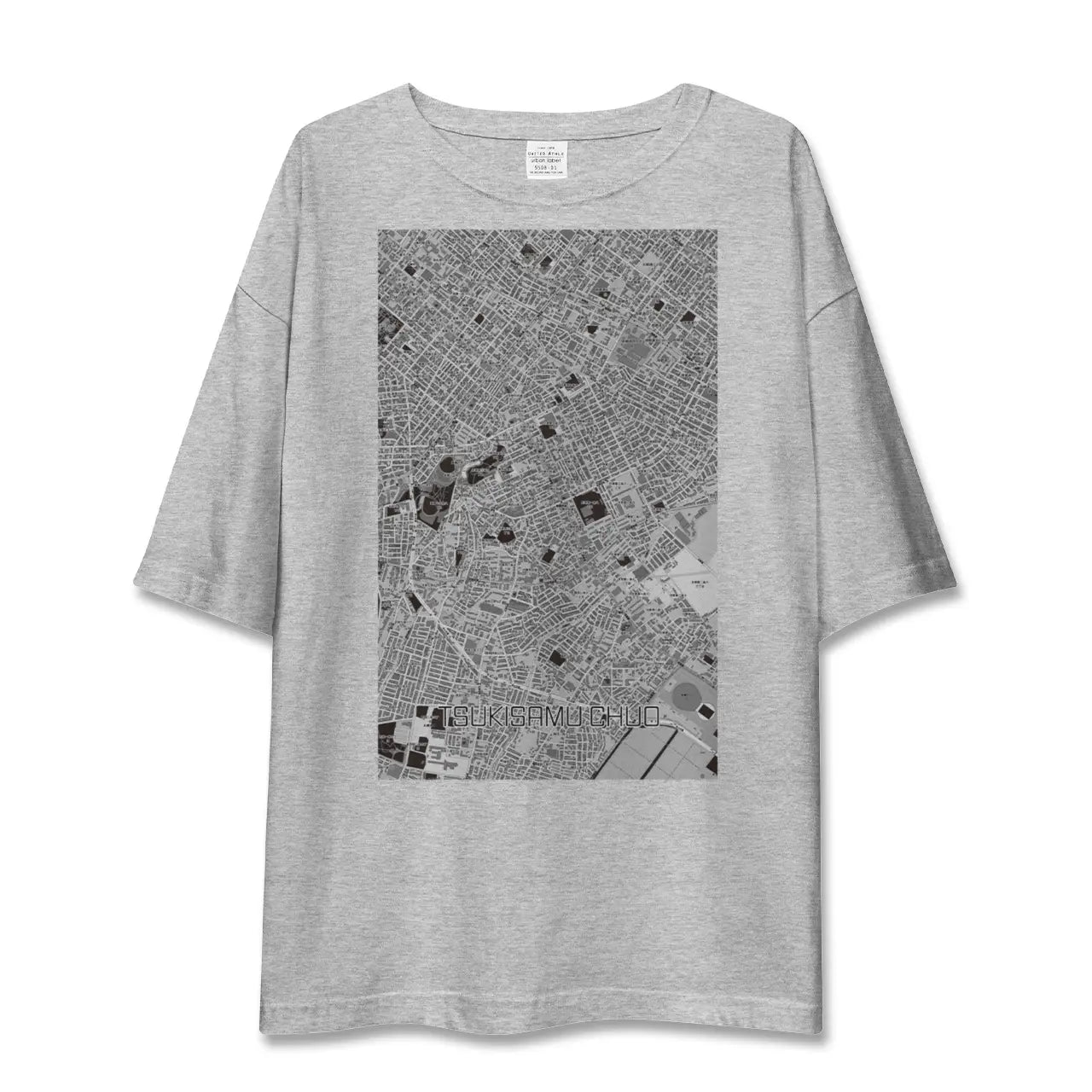 【月寒中央(北海道)】地図柄ビッグシルエットTシャツ