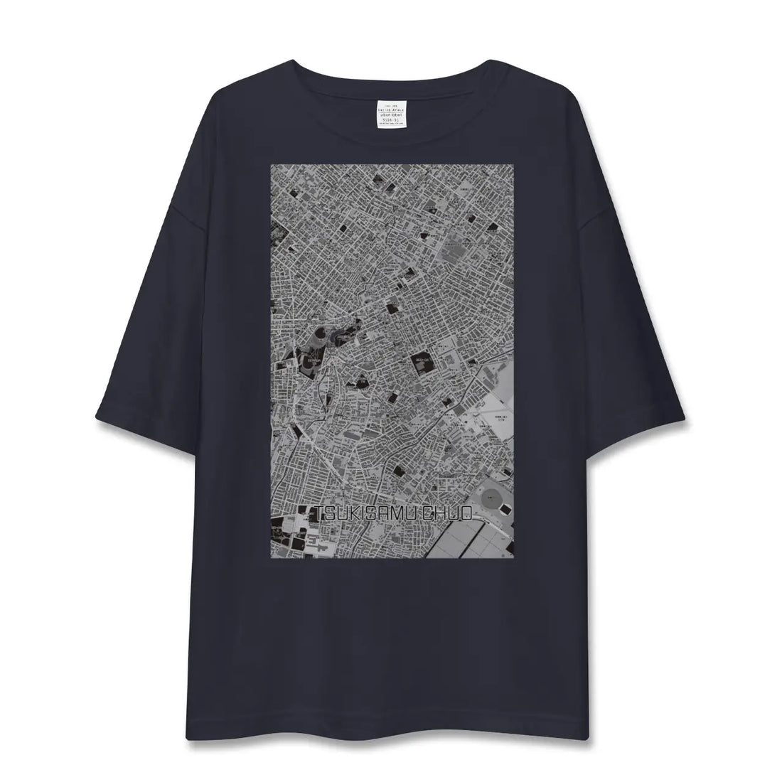 【月寒中央(北海道)】地図柄ビッグシルエットTシャツ