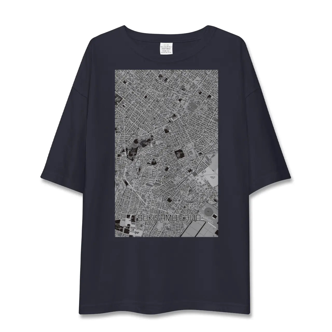 【月寒中央(北海道)】地図柄ビッグシルエットTシャツ