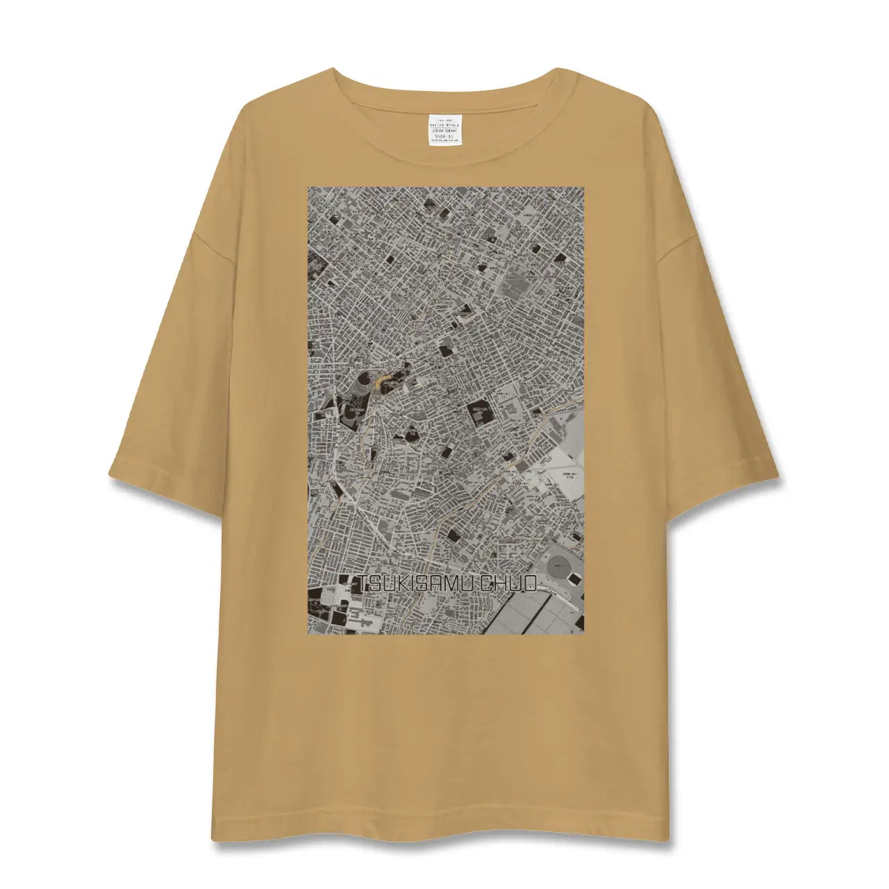 【月寒中央(北海道)】地図柄ビッグシルエットTシャツ