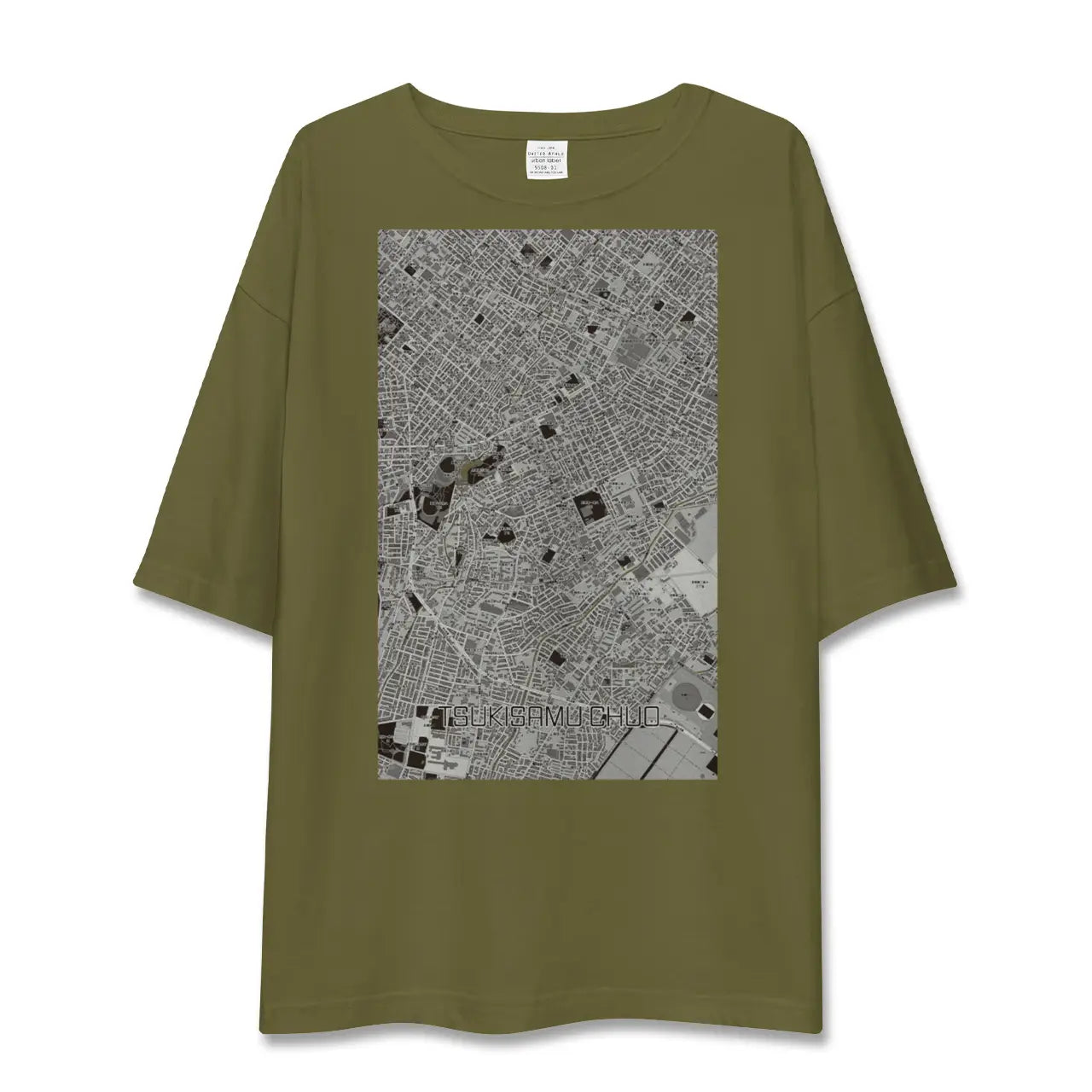 【月寒中央(北海道)】地図柄ビッグシルエットTシャツ