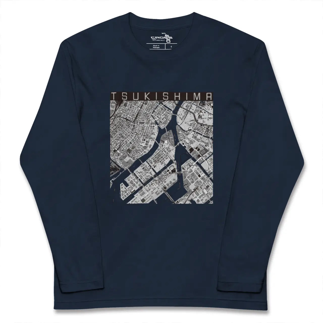 【月島(東京都)】地図柄ロングスリーブTシャツ