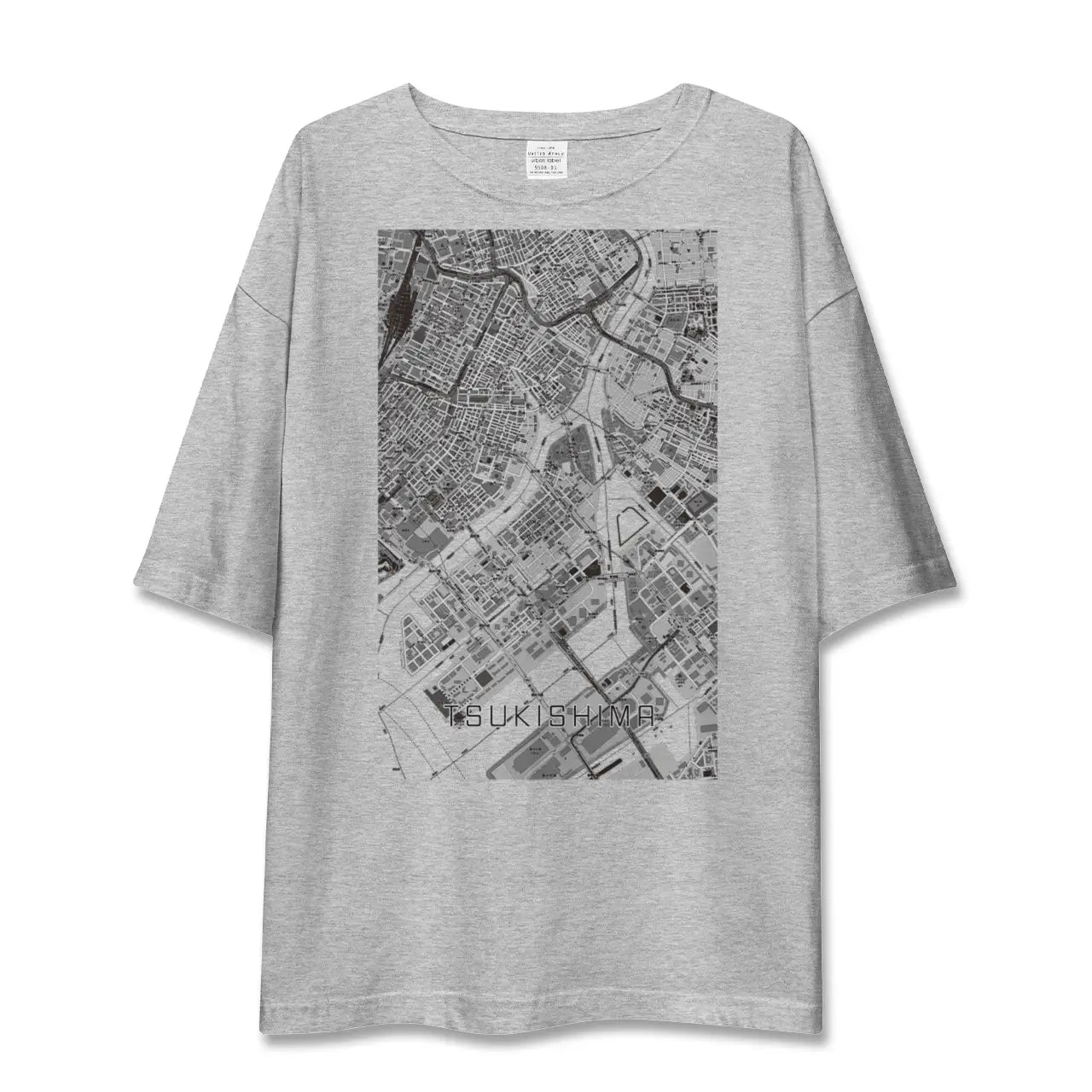 【月島(東京都)】地図柄ビッグシルエットTシャツ