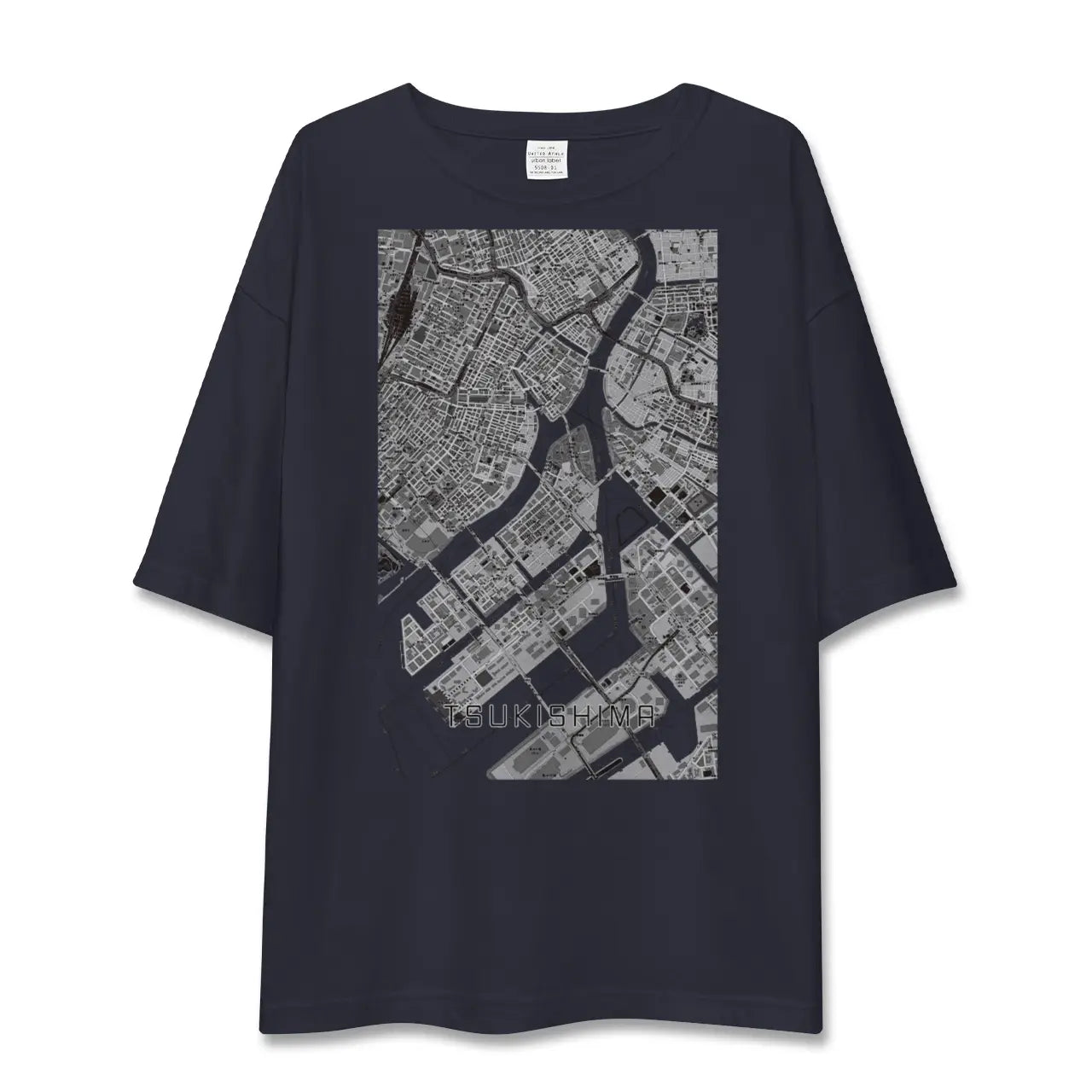 【月島(東京都)】地図柄ビッグシルエットTシャツ