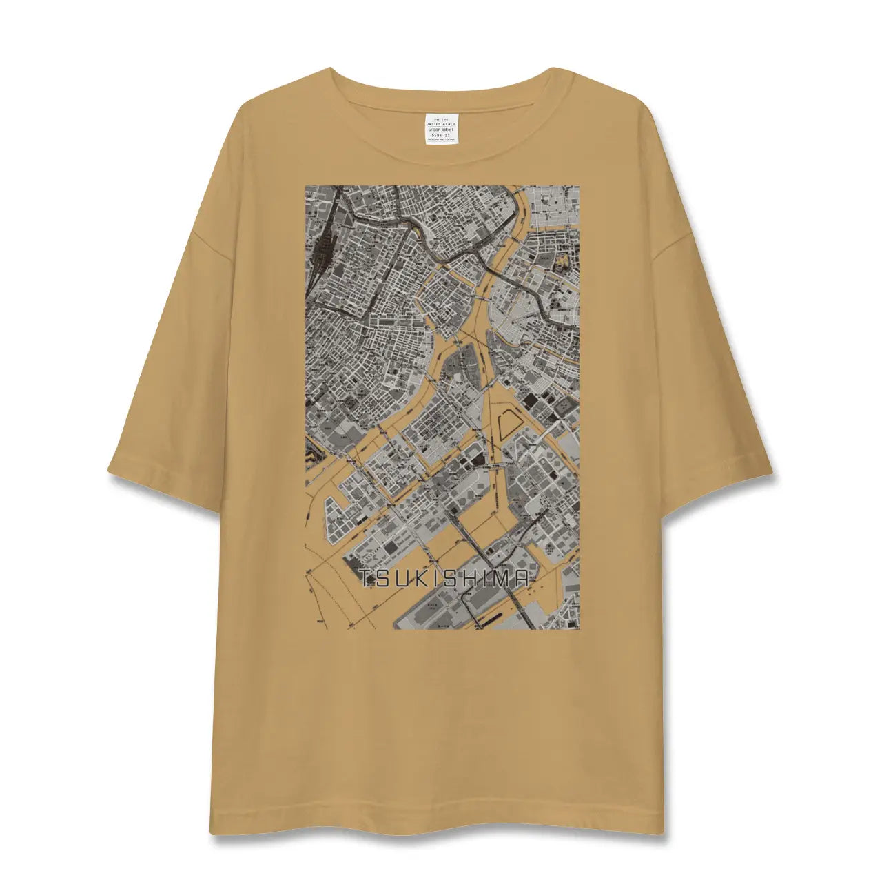 【月島(東京都)】地図柄ビッグシルエットTシャツ