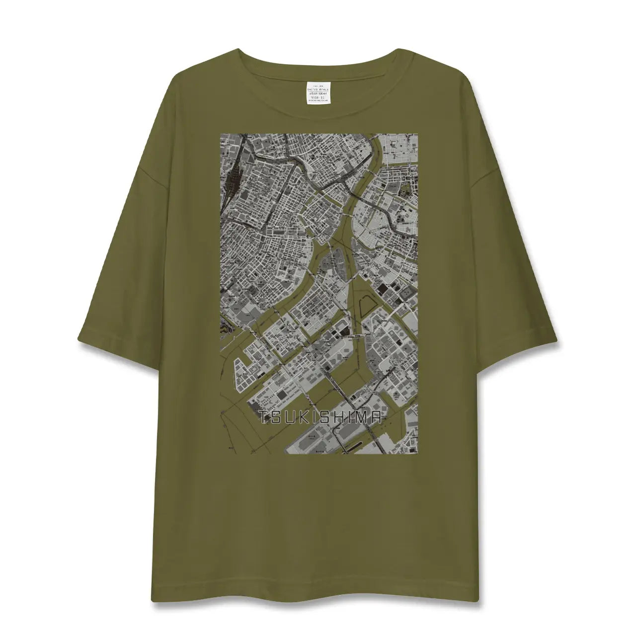 【月島(東京都)】地図柄ビッグシルエットTシャツ