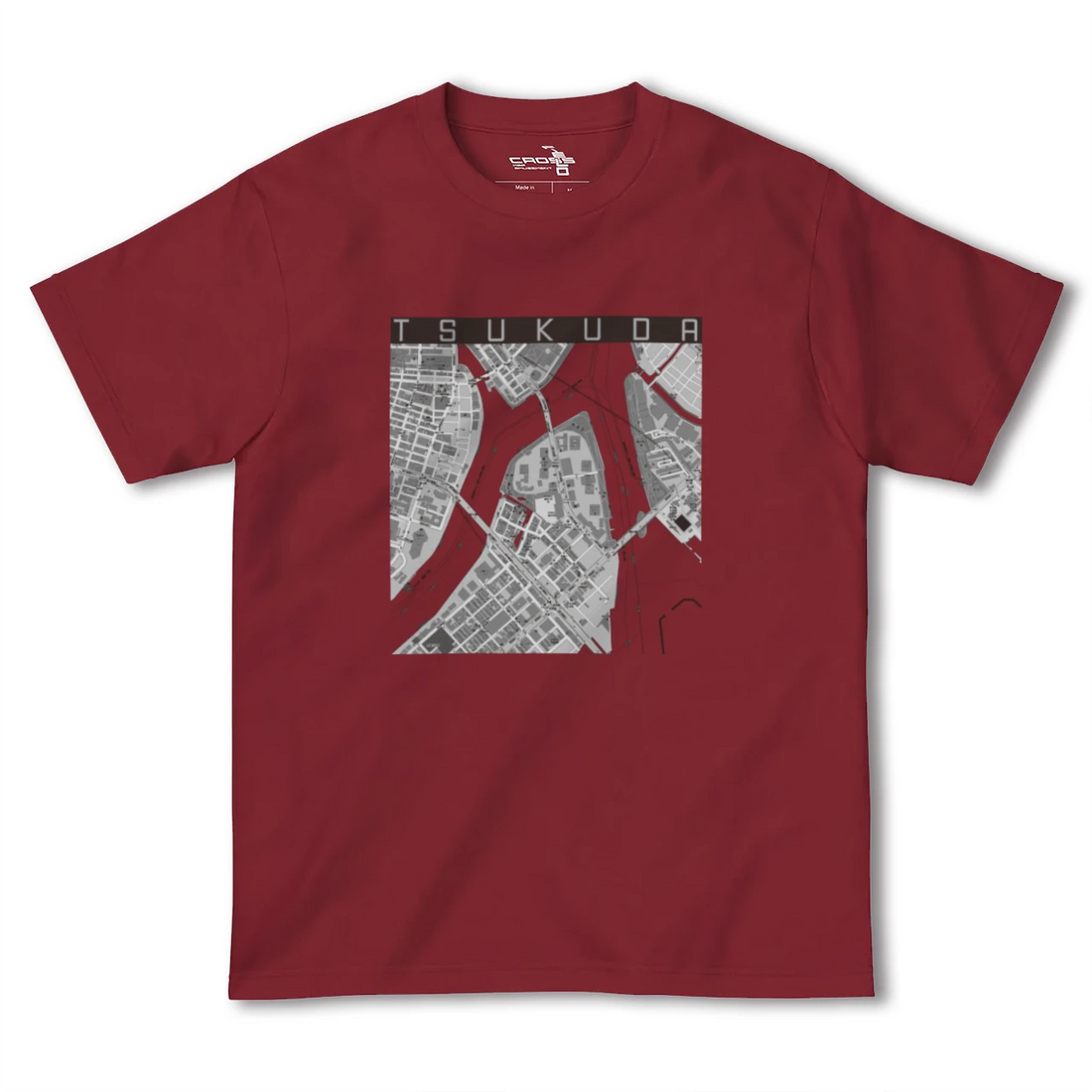 【佃(東京都)】地図柄ヘビーウェイトTシャツ