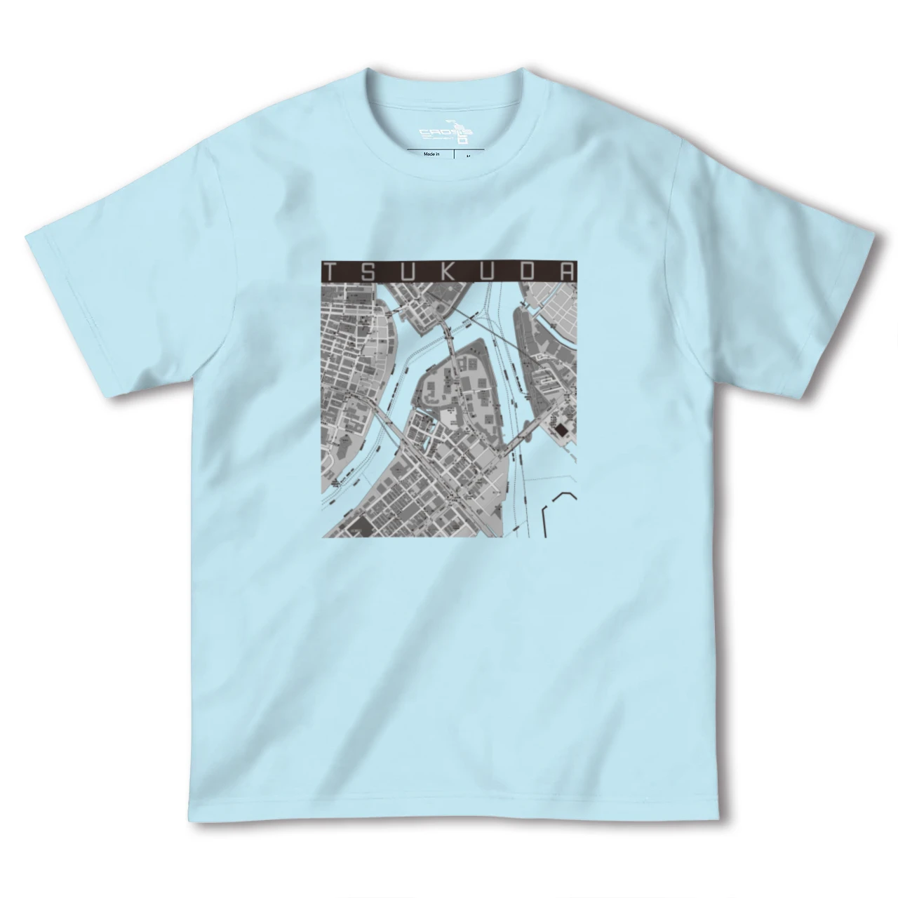 【佃(東京都)】地図柄ヘビーウェイトTシャツ