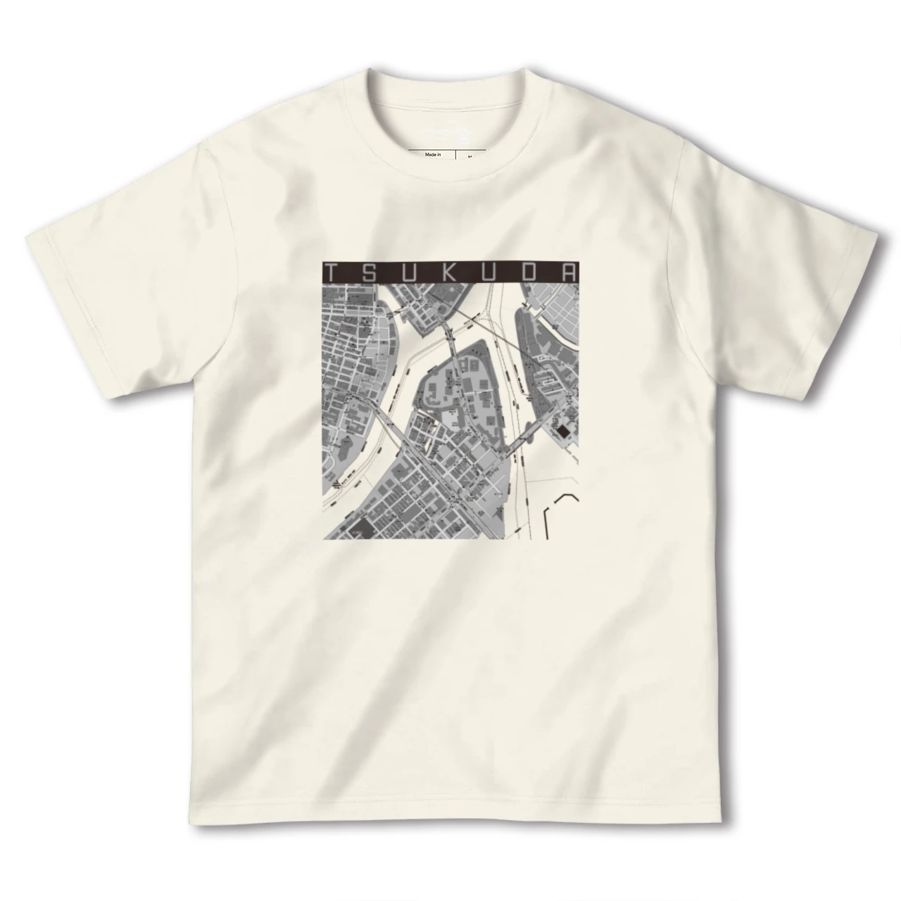 【佃(東京都)】地図柄ヘビーウェイトTシャツ