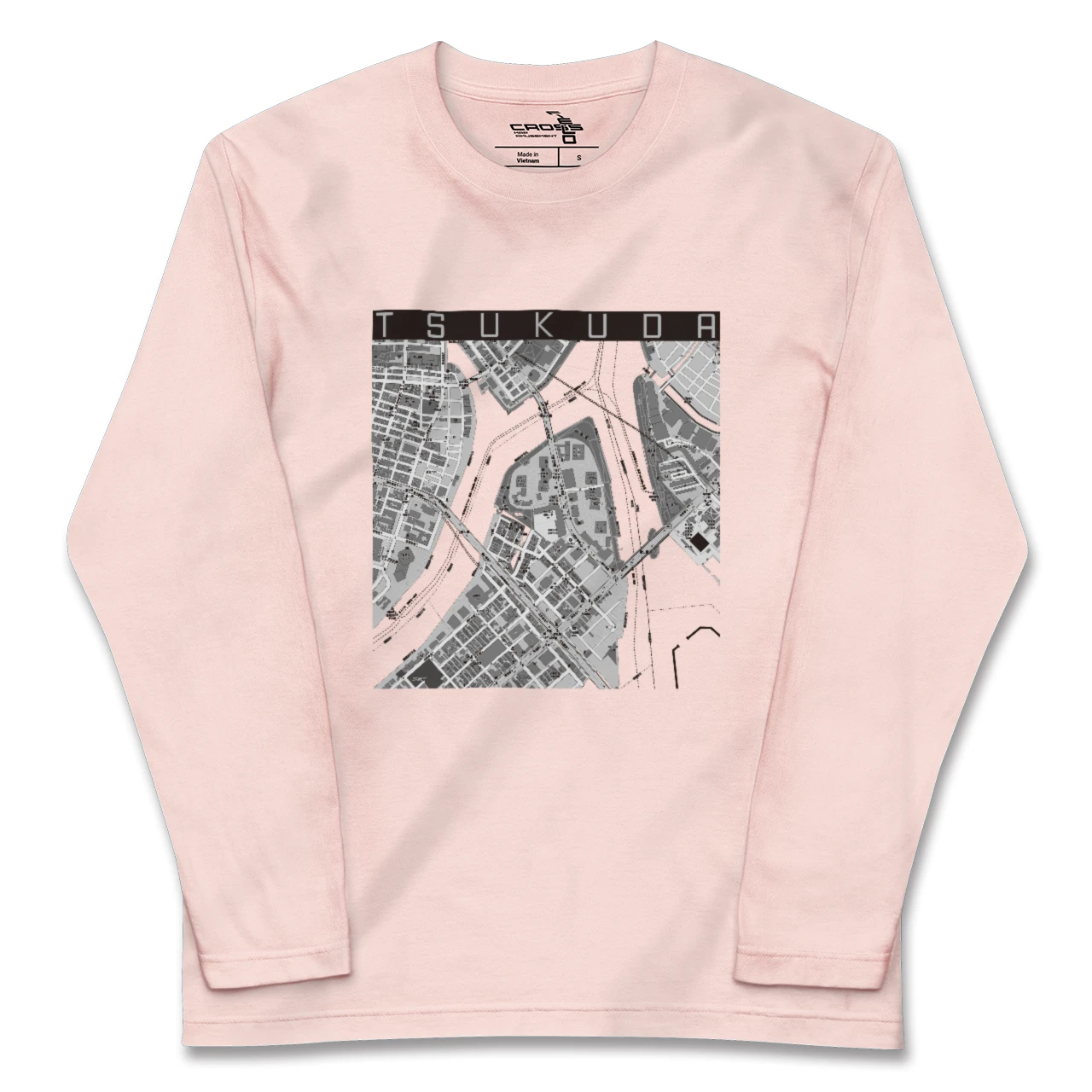 【佃(東京都)】地図柄ロングスリーブTシャツ