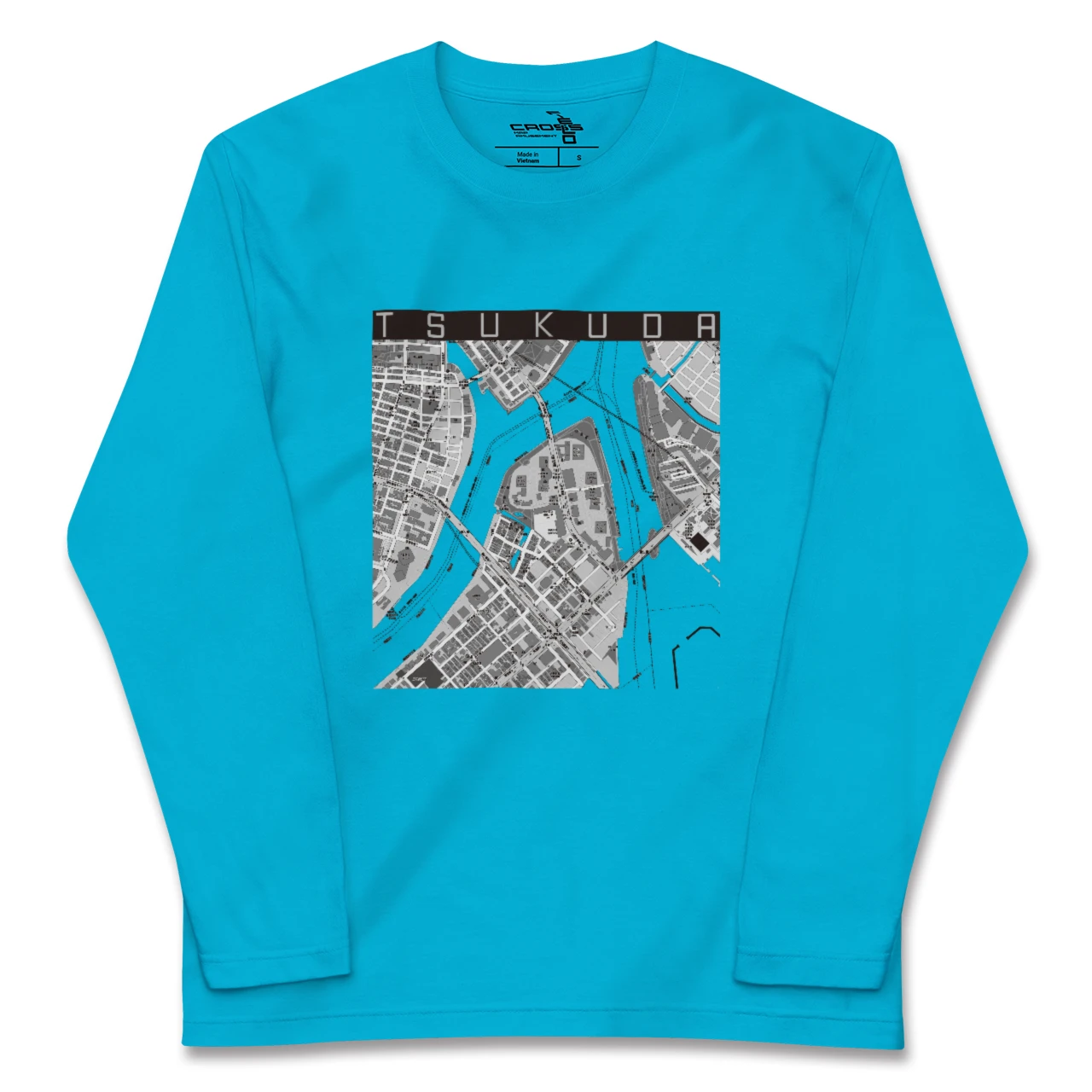 【佃(東京都)】地図柄ロングスリーブTシャツ