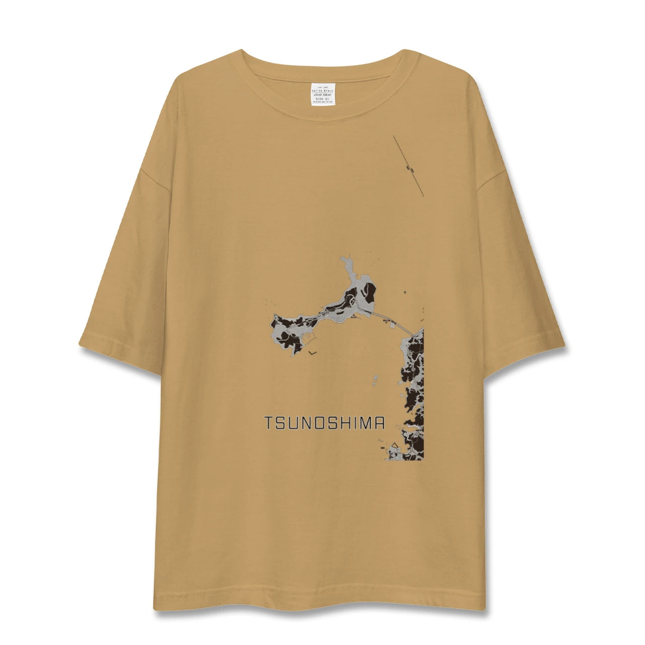 【角島(山口県)】地図柄ビッグシルエットTシャツ