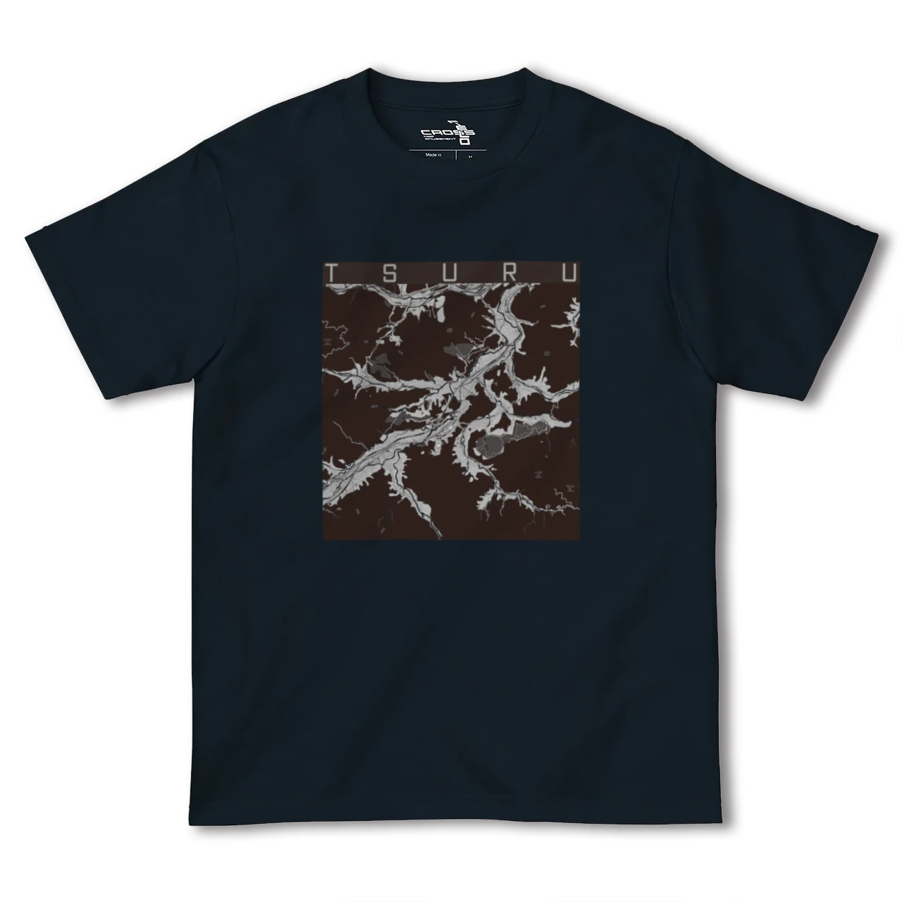 【都留(山梨県)】地図柄ヘビーウェイトTシャツ