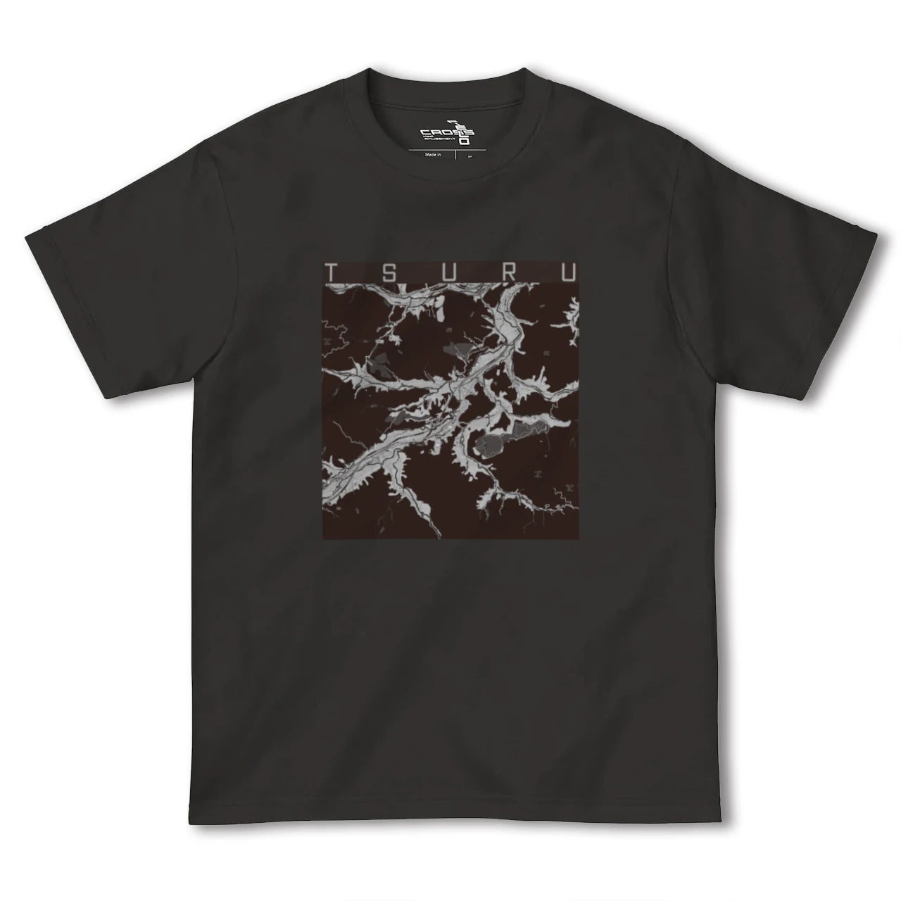 【都留(山梨県)】地図柄ヘビーウェイトTシャツ