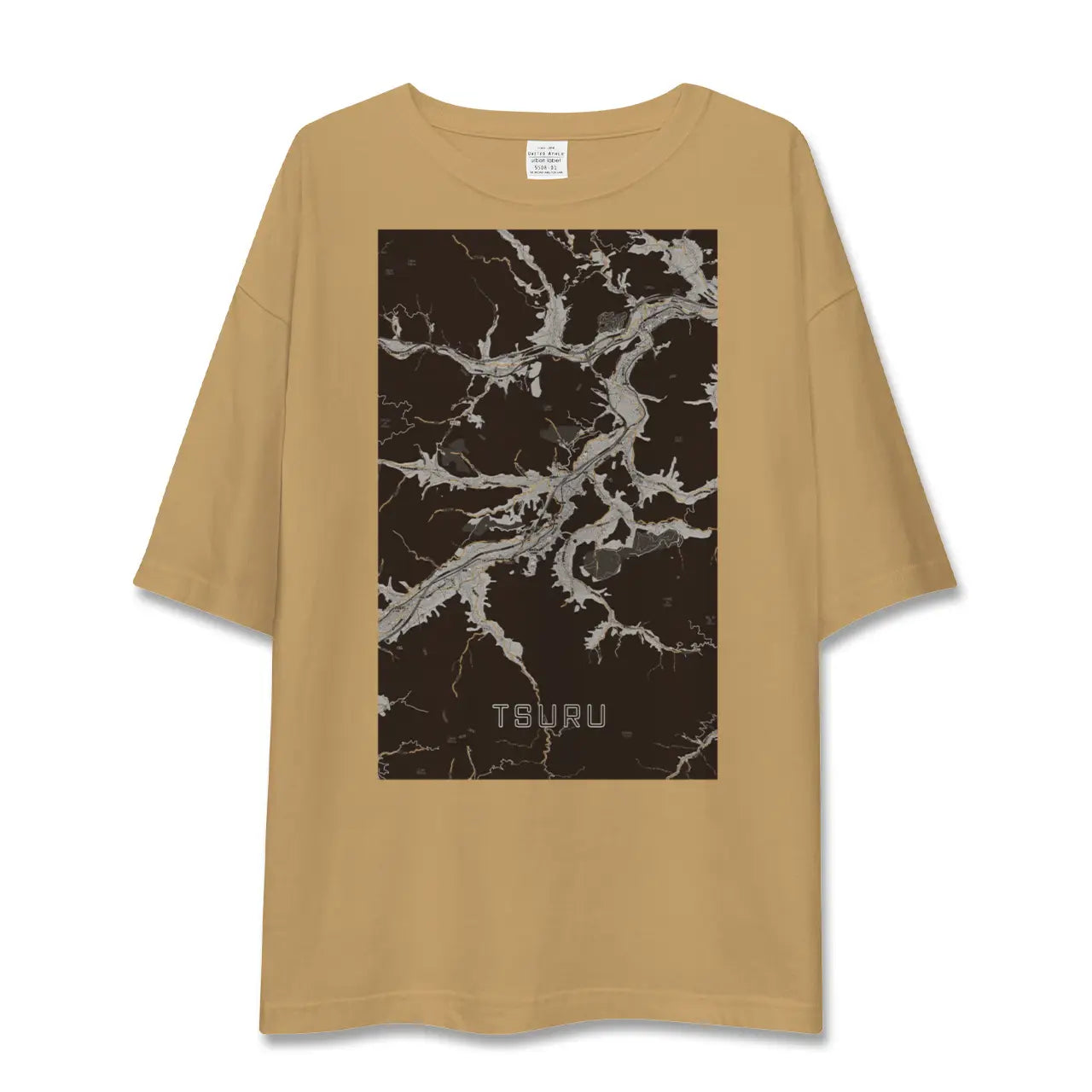 【都留(山梨県)】地図柄ビッグシルエットTシャツ