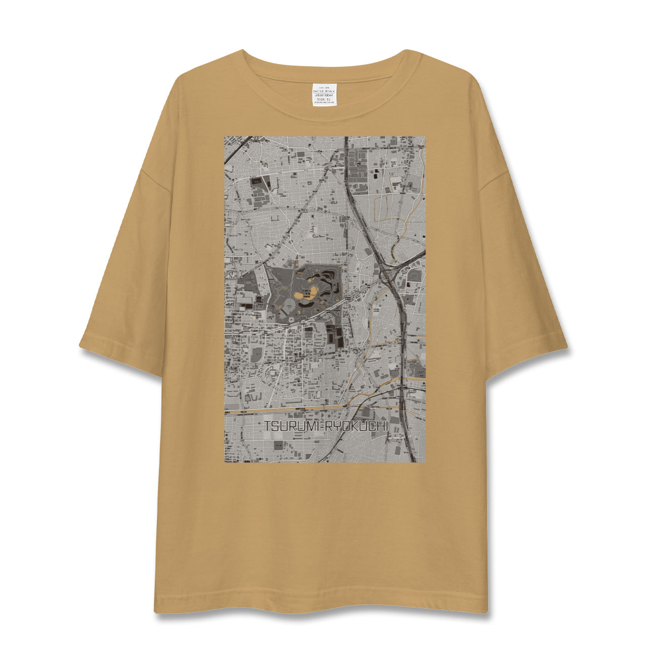 【鶴見緑地(大阪府)】地図柄ビッグシルエットTシャツ