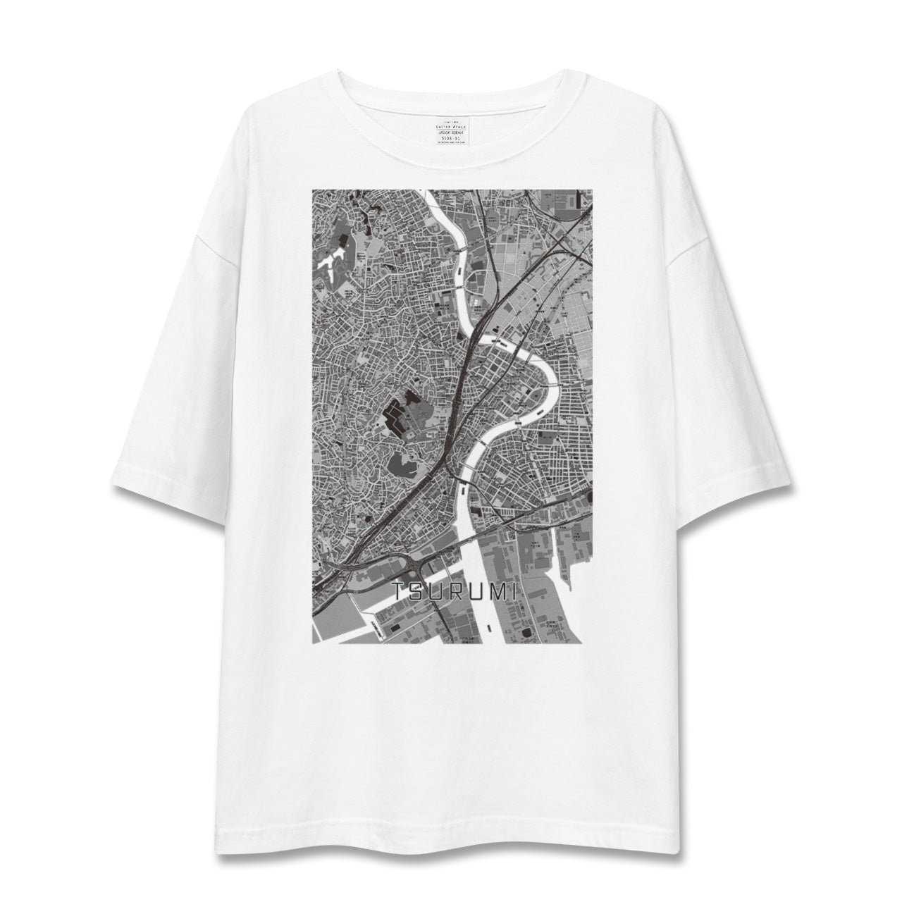 【鶴見(神奈川県)】地図柄ビッグシルエットTシャツ