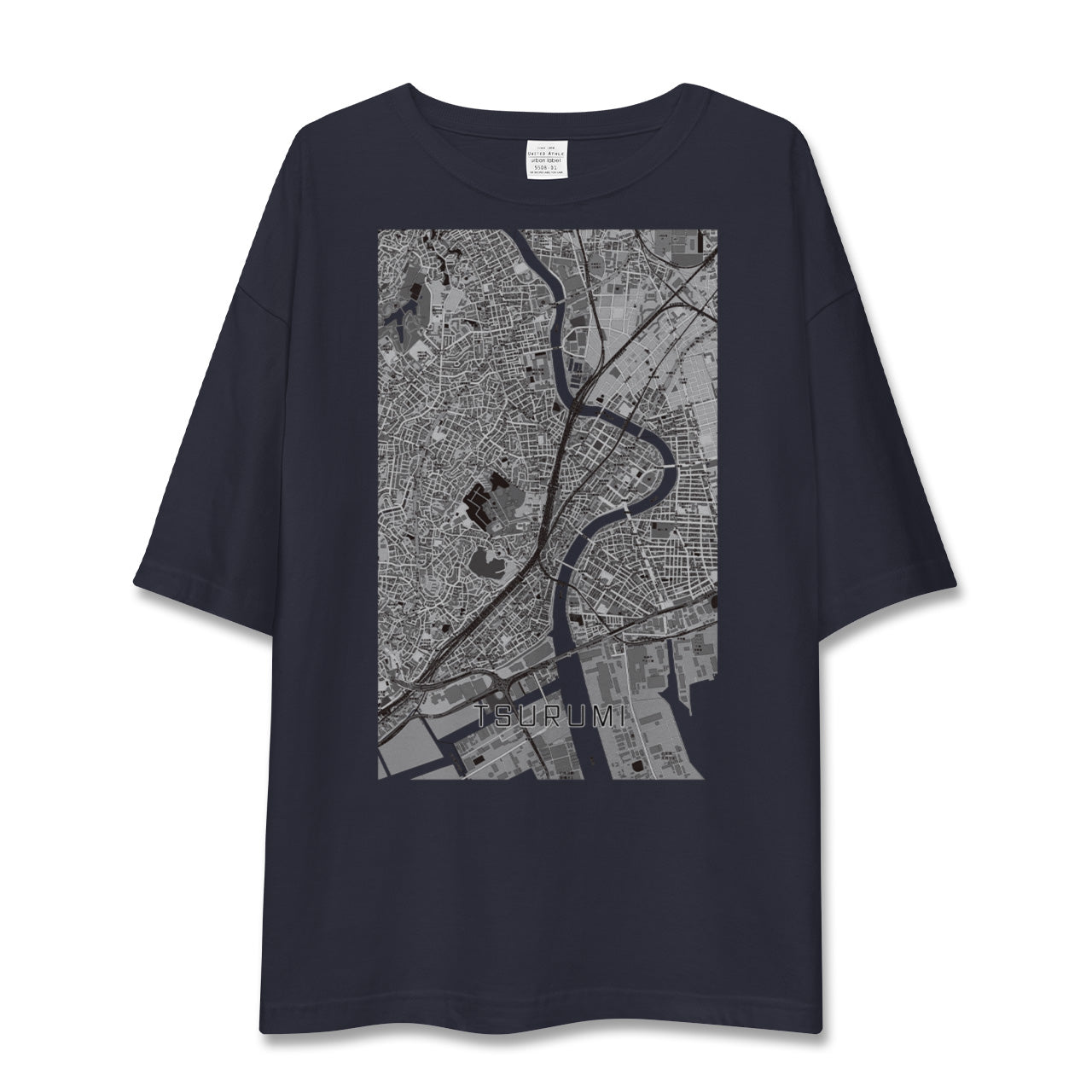 【鶴見(神奈川県)】地図柄ビッグシルエットTシャツ