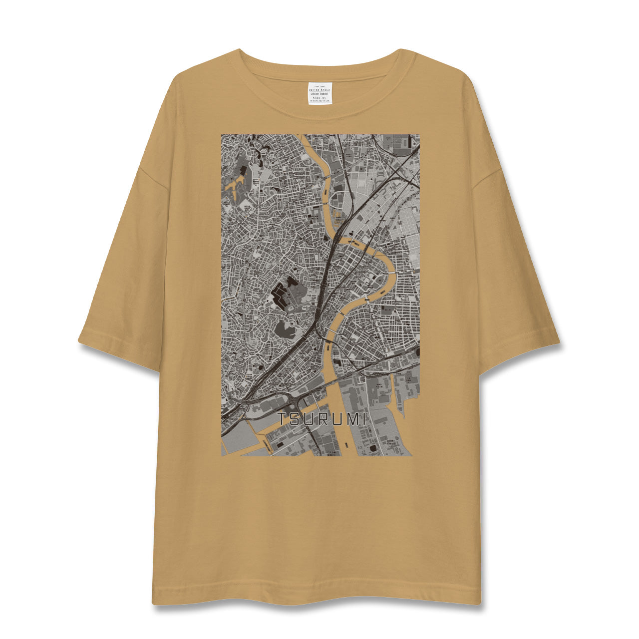【鶴見(神奈川県)】地図柄ビッグシルエットTシャツ
