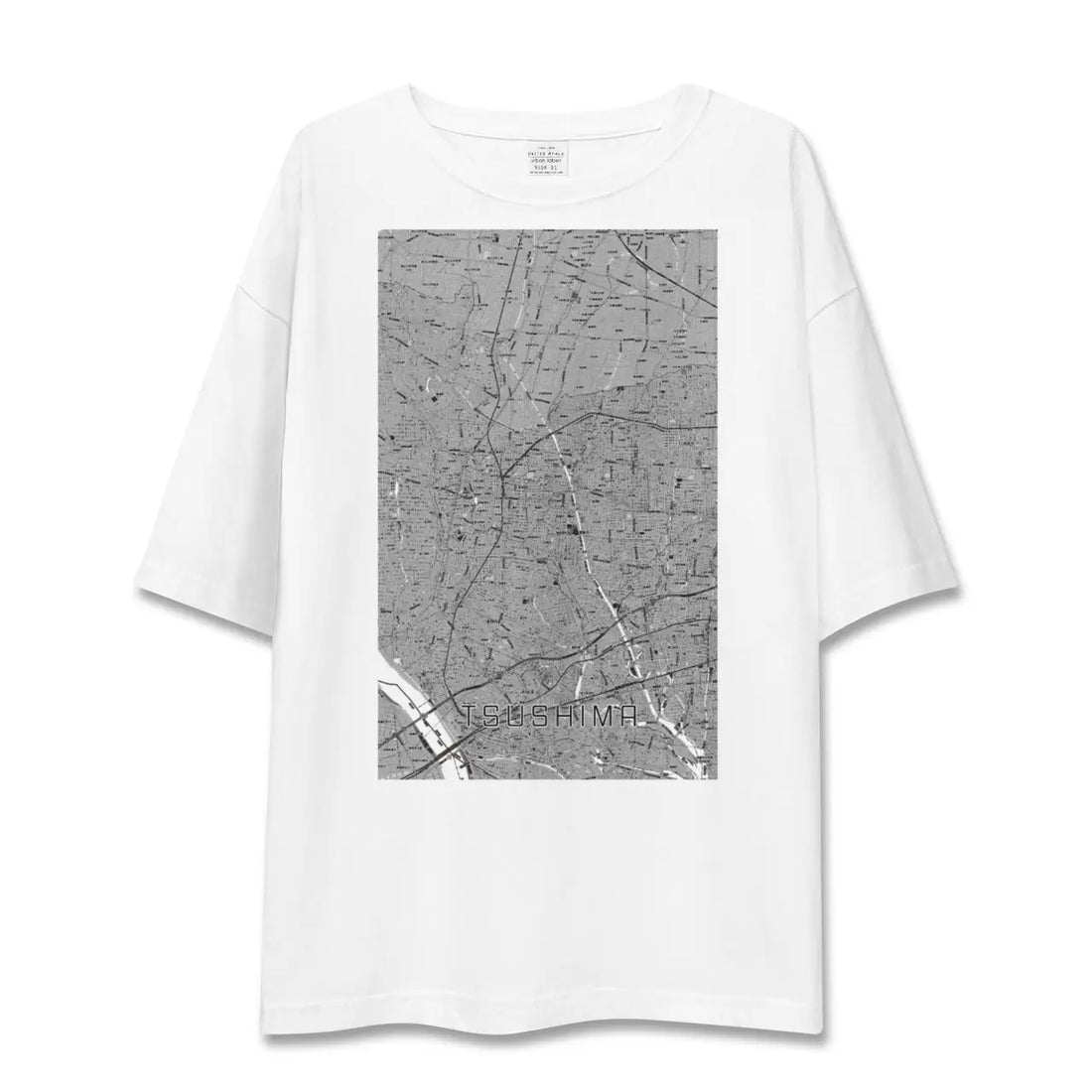 【津島(愛知県)】地図柄ビッグシルエットTシャツ